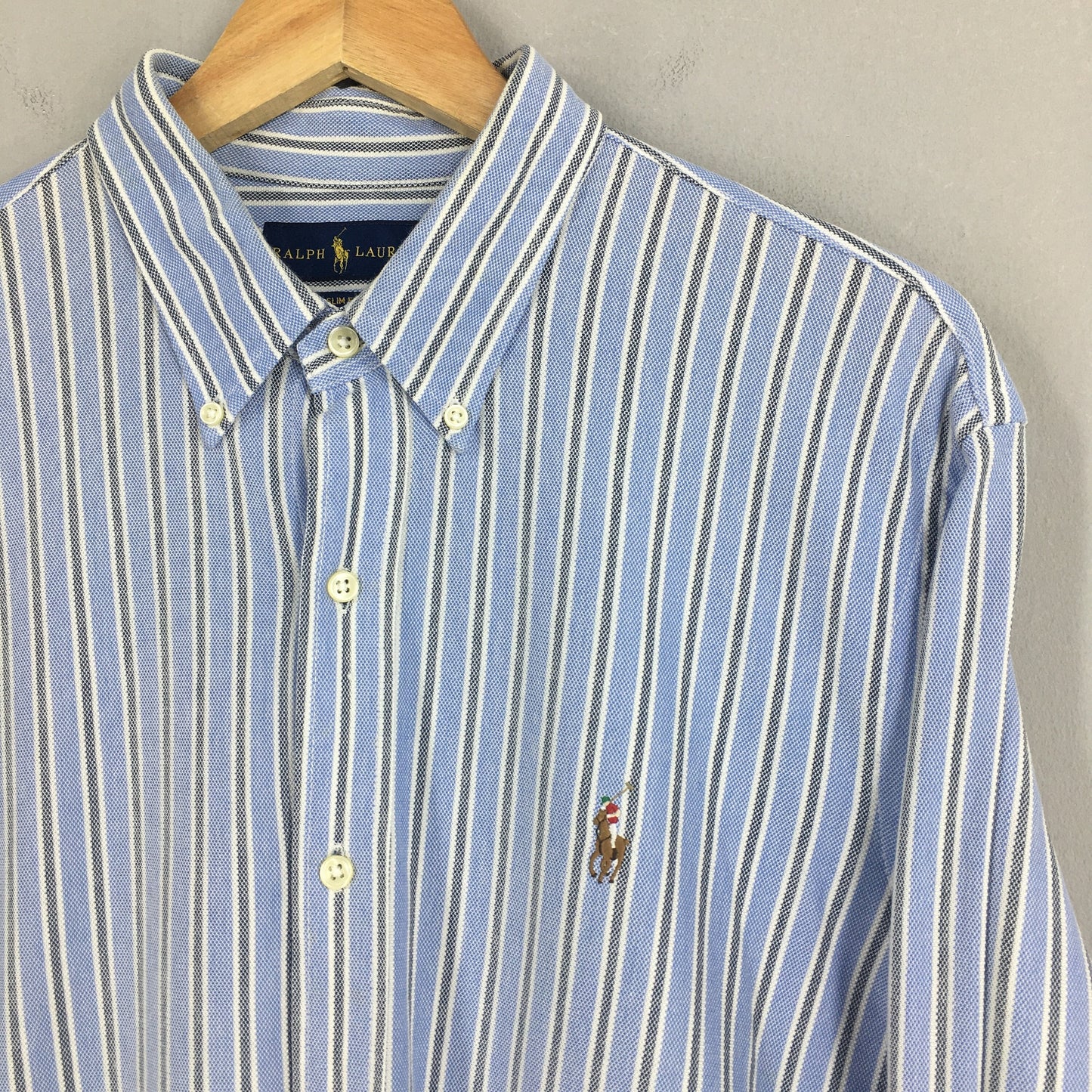 Polo Ralph Lauren Vertical Striped Slim Fit Shirt Large