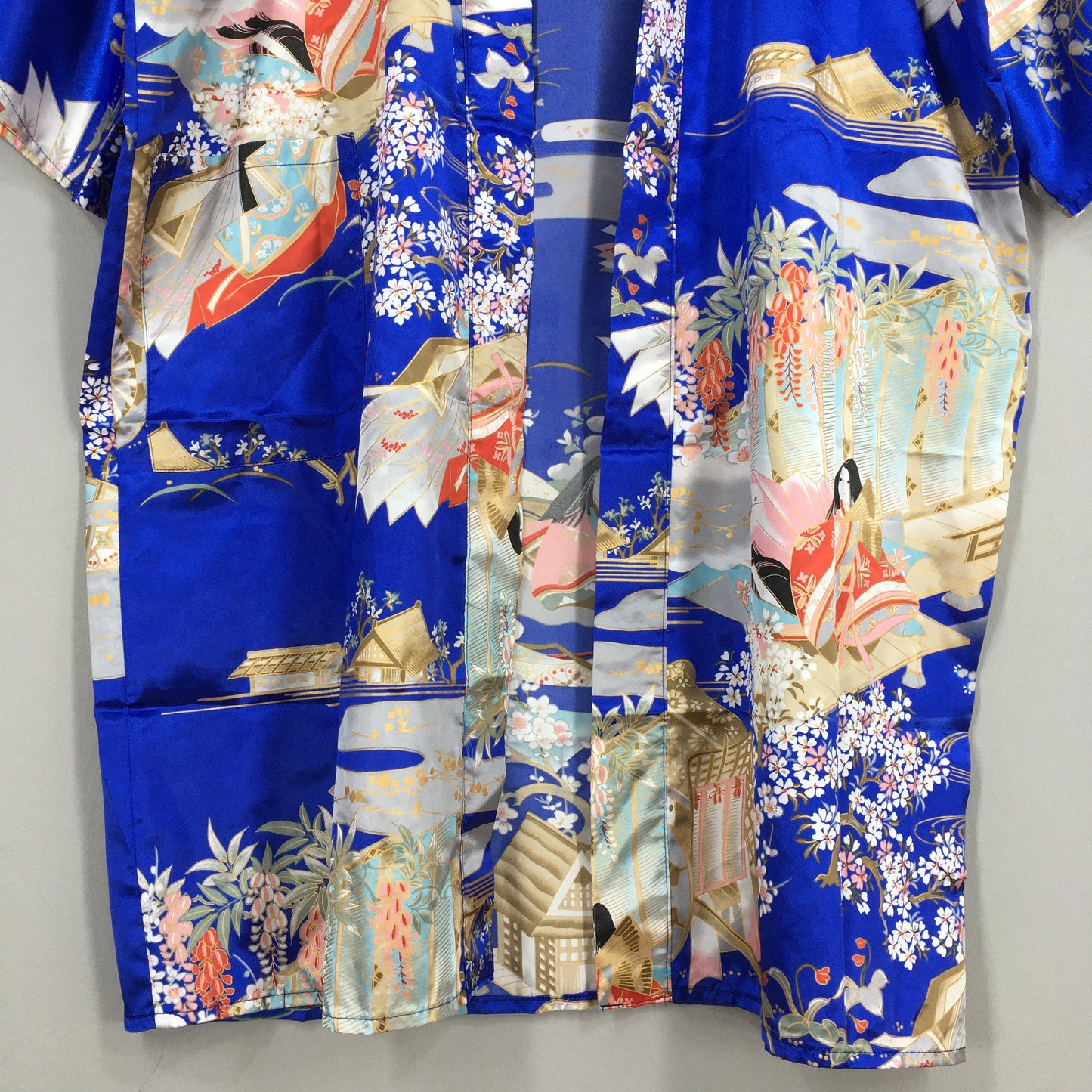 Geisha Japanese Sukajan Blue Kimono XLarge