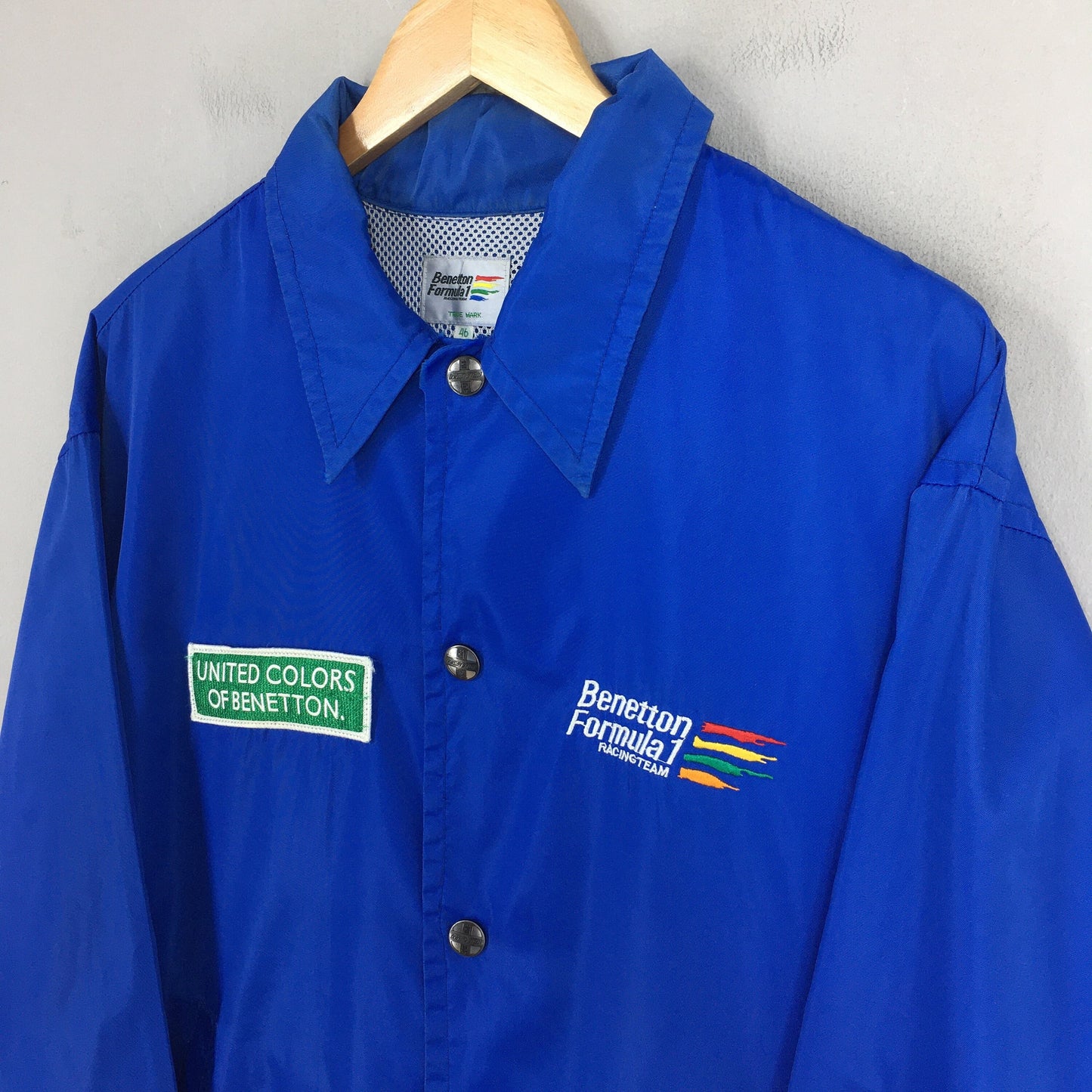 Benetton Formula 1 Windbreaker Blue Jacket XLarge