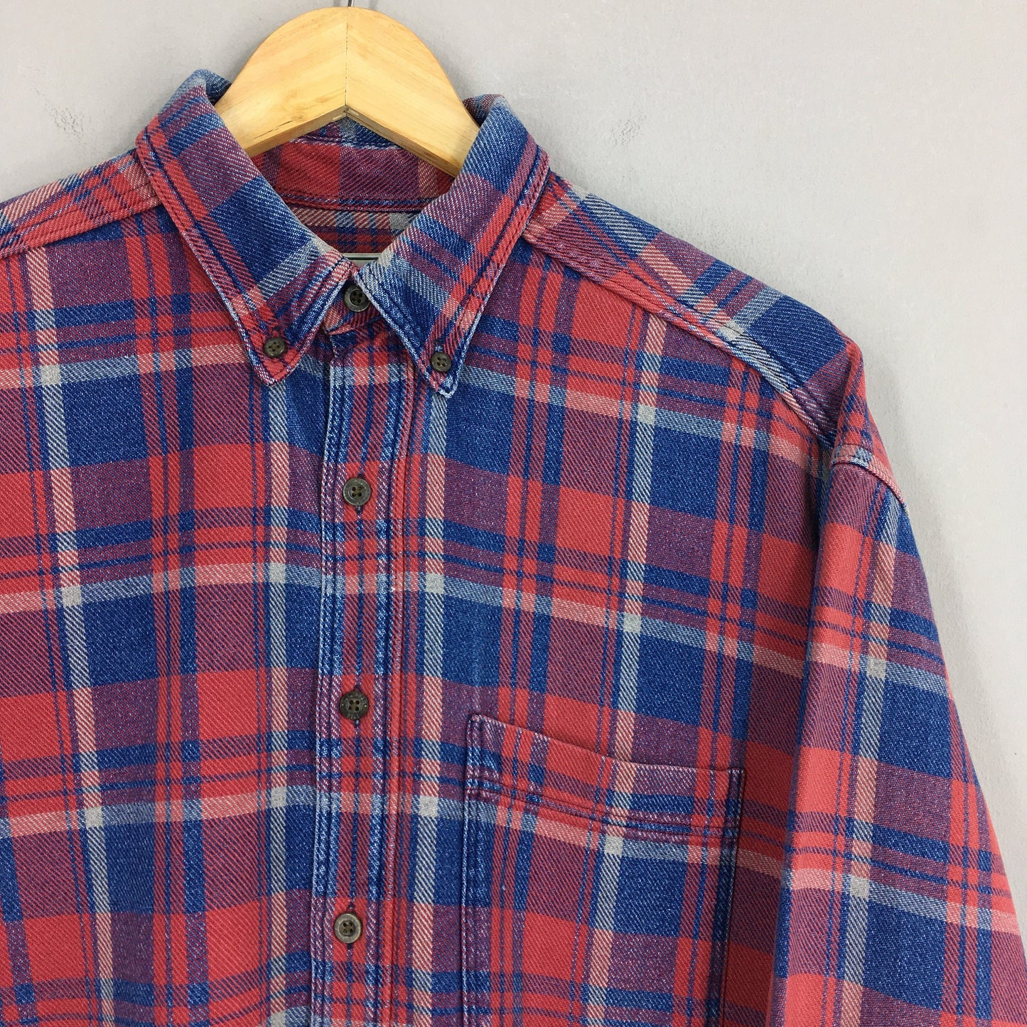 LL Bean Flannel Checkered Shirt Mens Medium