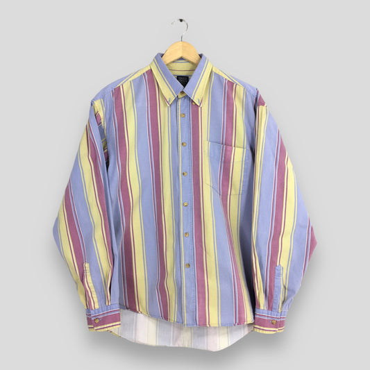 Multicolor Stripes Flannel Shirt Large