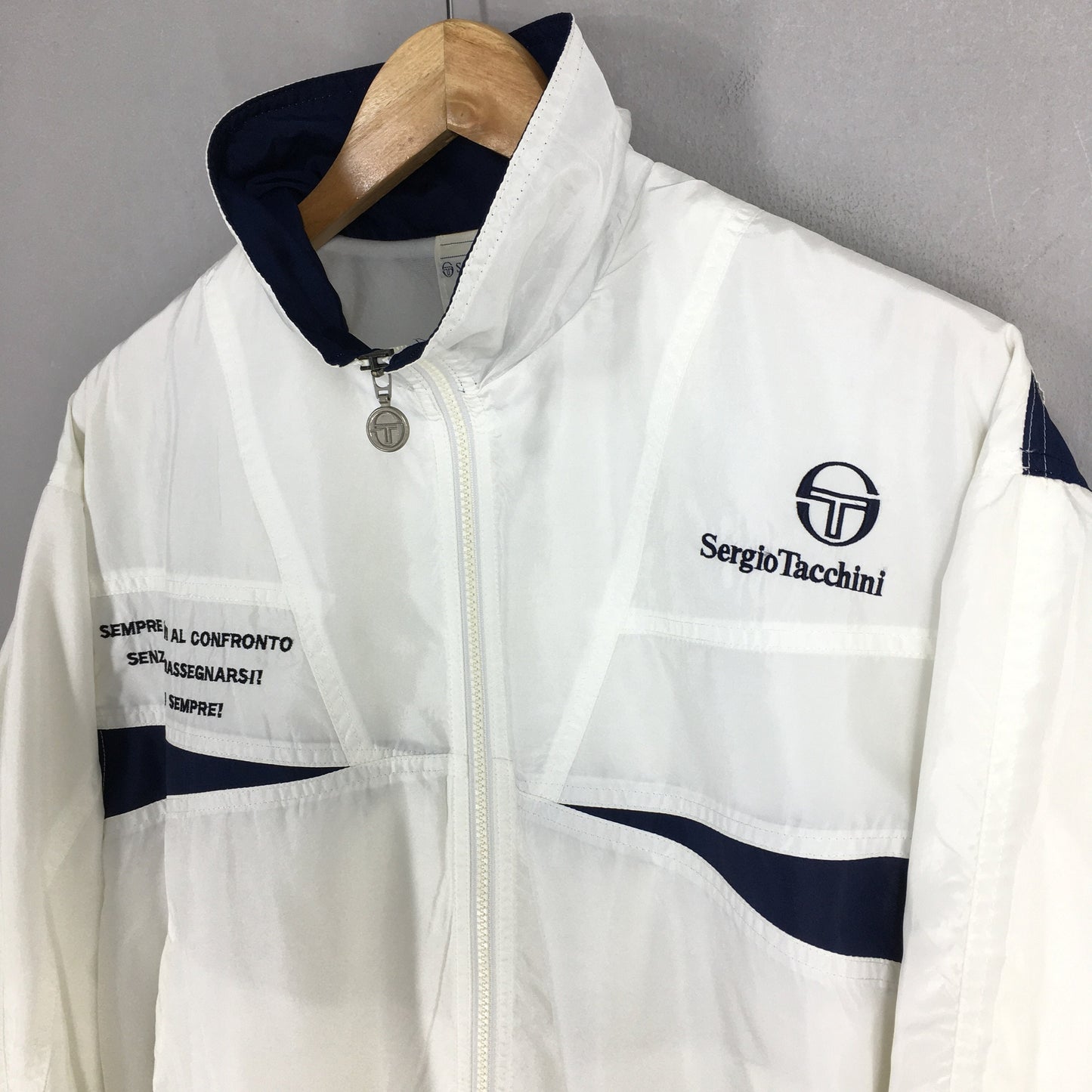 Sergio Tacchini Windbreaker White Jacket Small