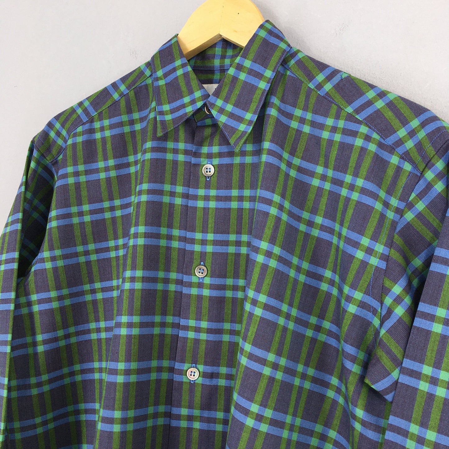 Issey Miyake Plaid Wool Shirt Medium