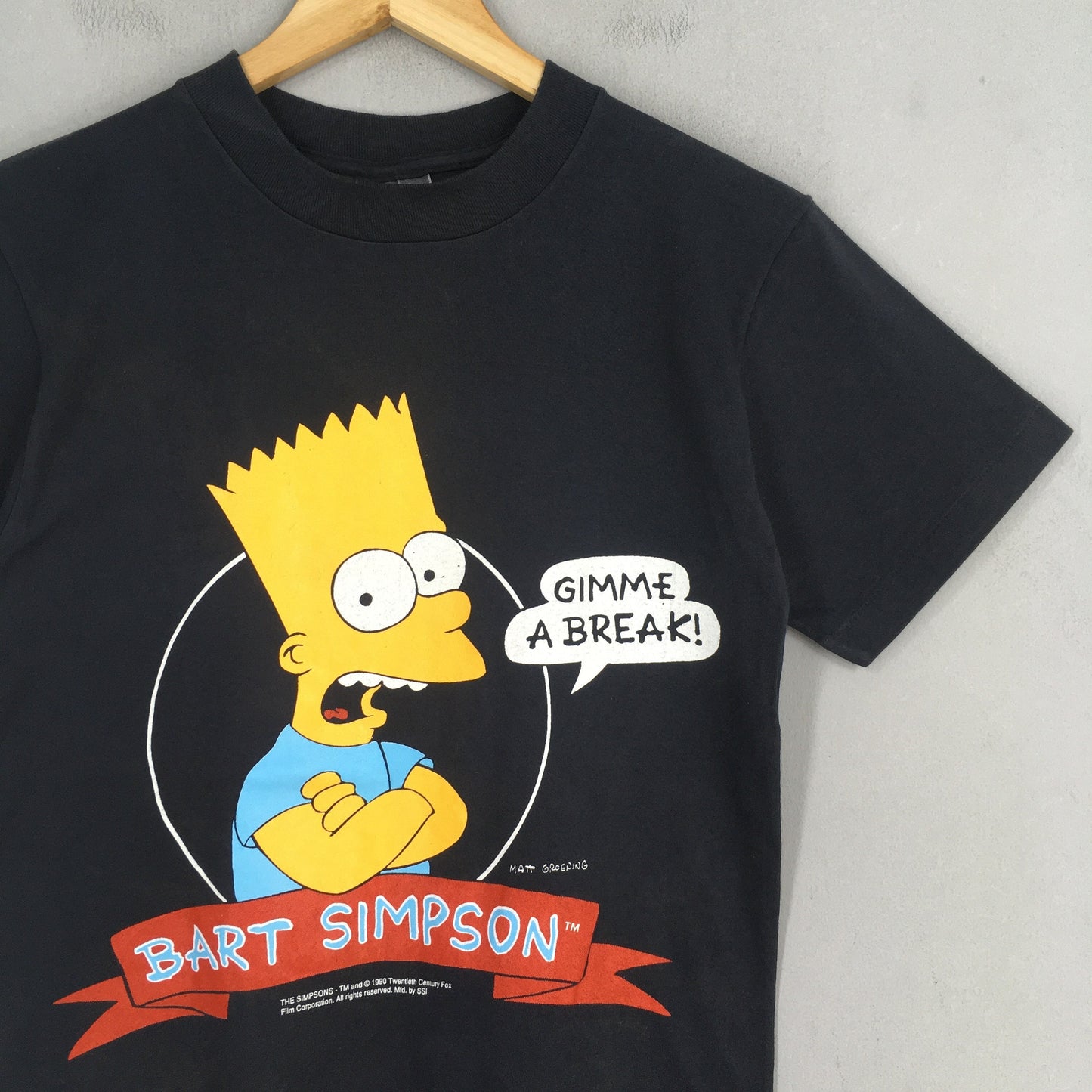 Bart Simpson Cartoon Black Tshirt Small