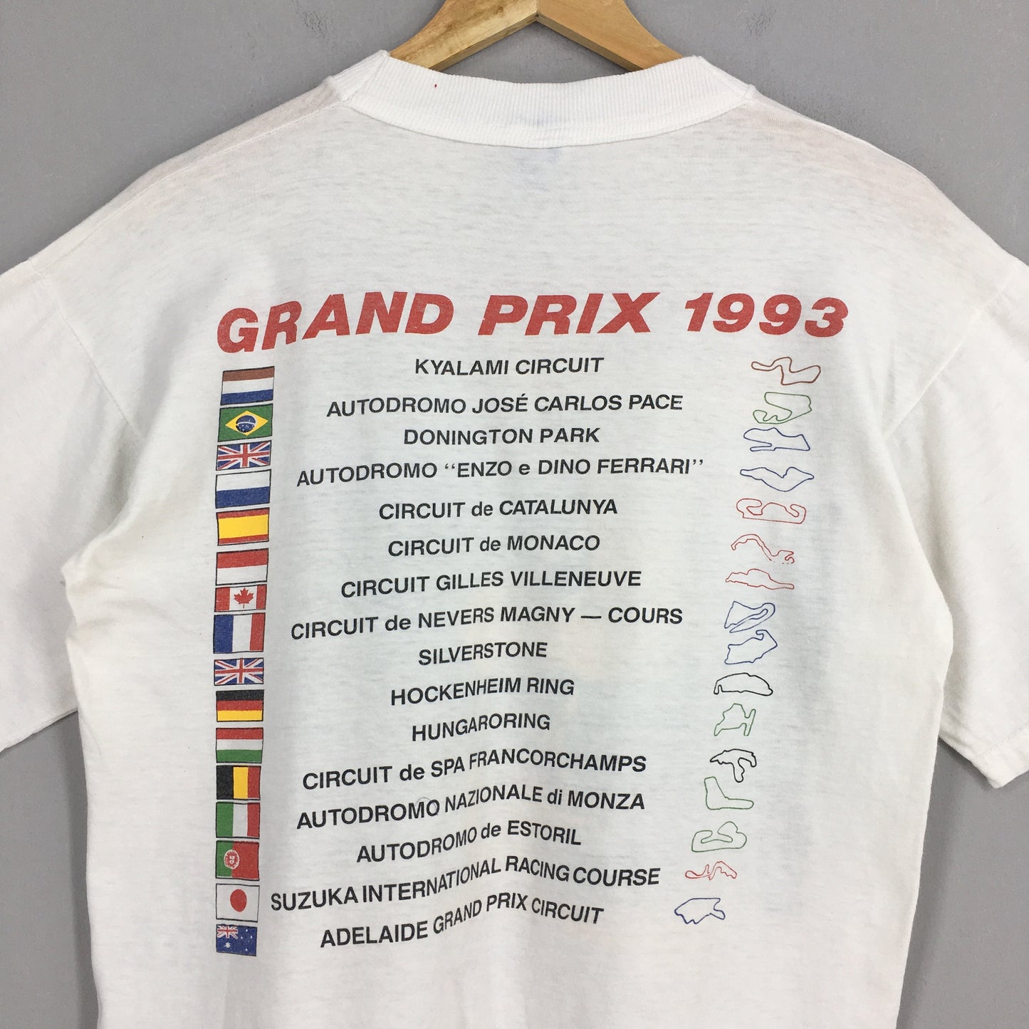 Donington Grand Prix 1993 Camel Ford White T shirt Medium