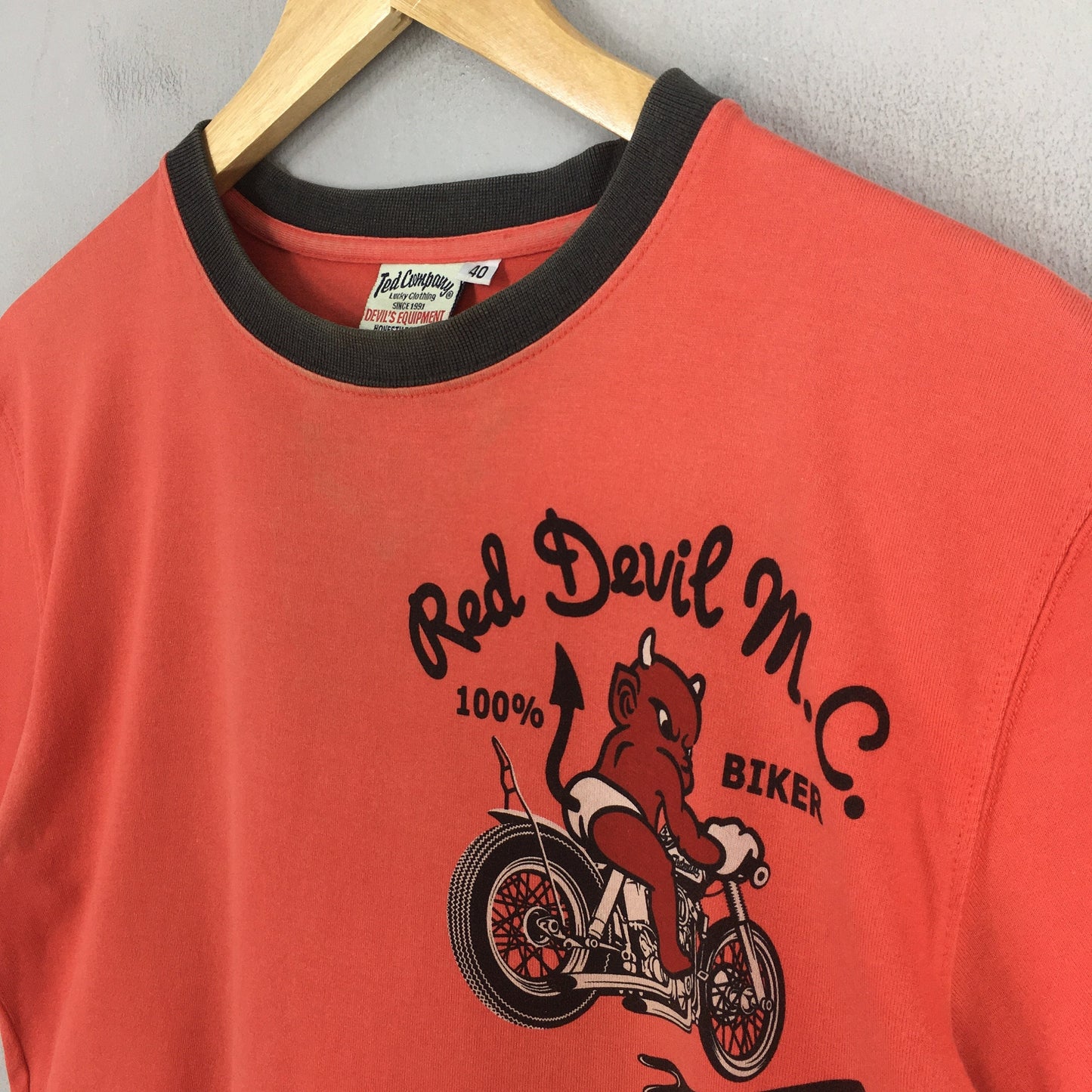 Ted Company T shirt Small Tedman's Angry Teddy Red Devil M.C. Bikers