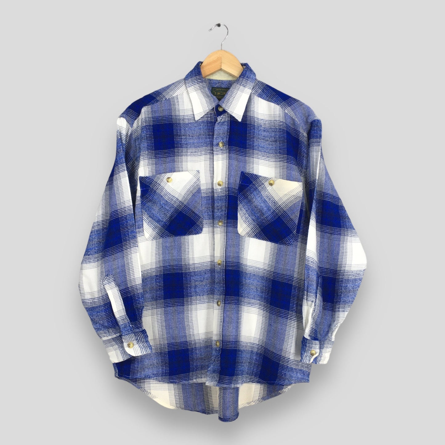 Plaid Shadow Tartan Checkered Flannel Shirt Medium