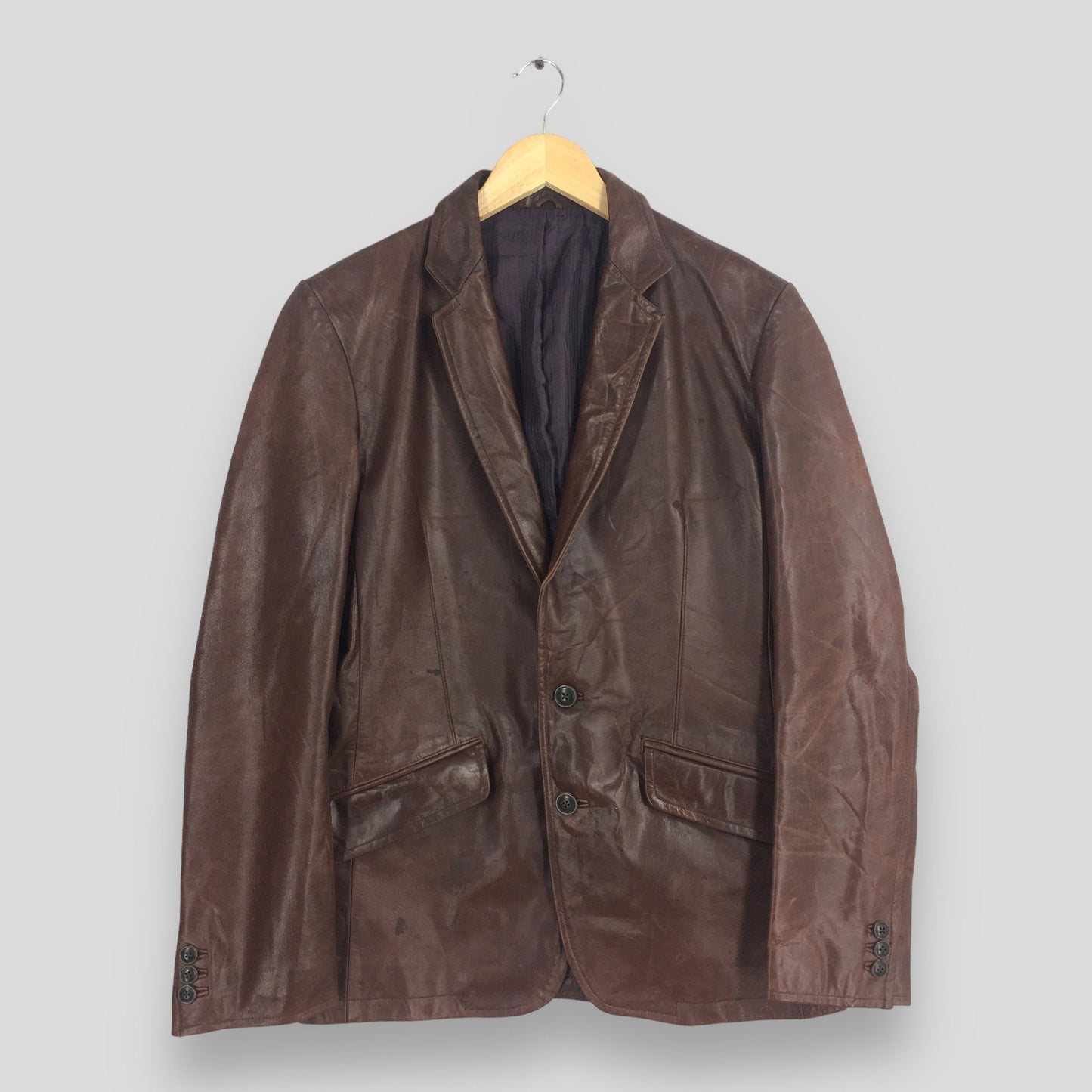 Tornado Mart Cowhide Brown Leather Jacket Medium