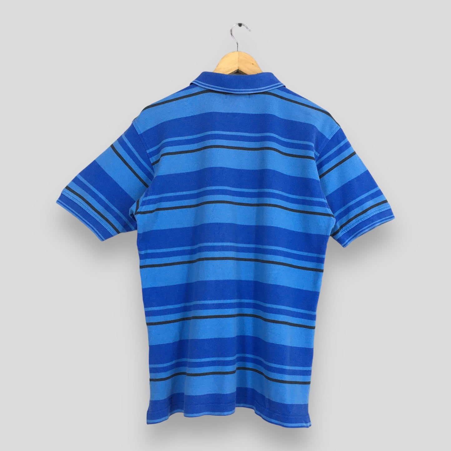 YSL Yves Saint Laurent Polo Stripes Blue Shirt Large