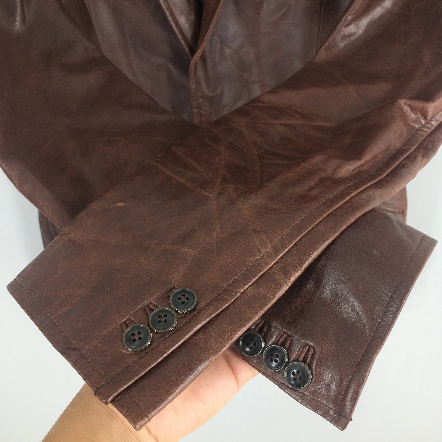 Tornado Mart Cowhide Brown Leather Jacket Medium