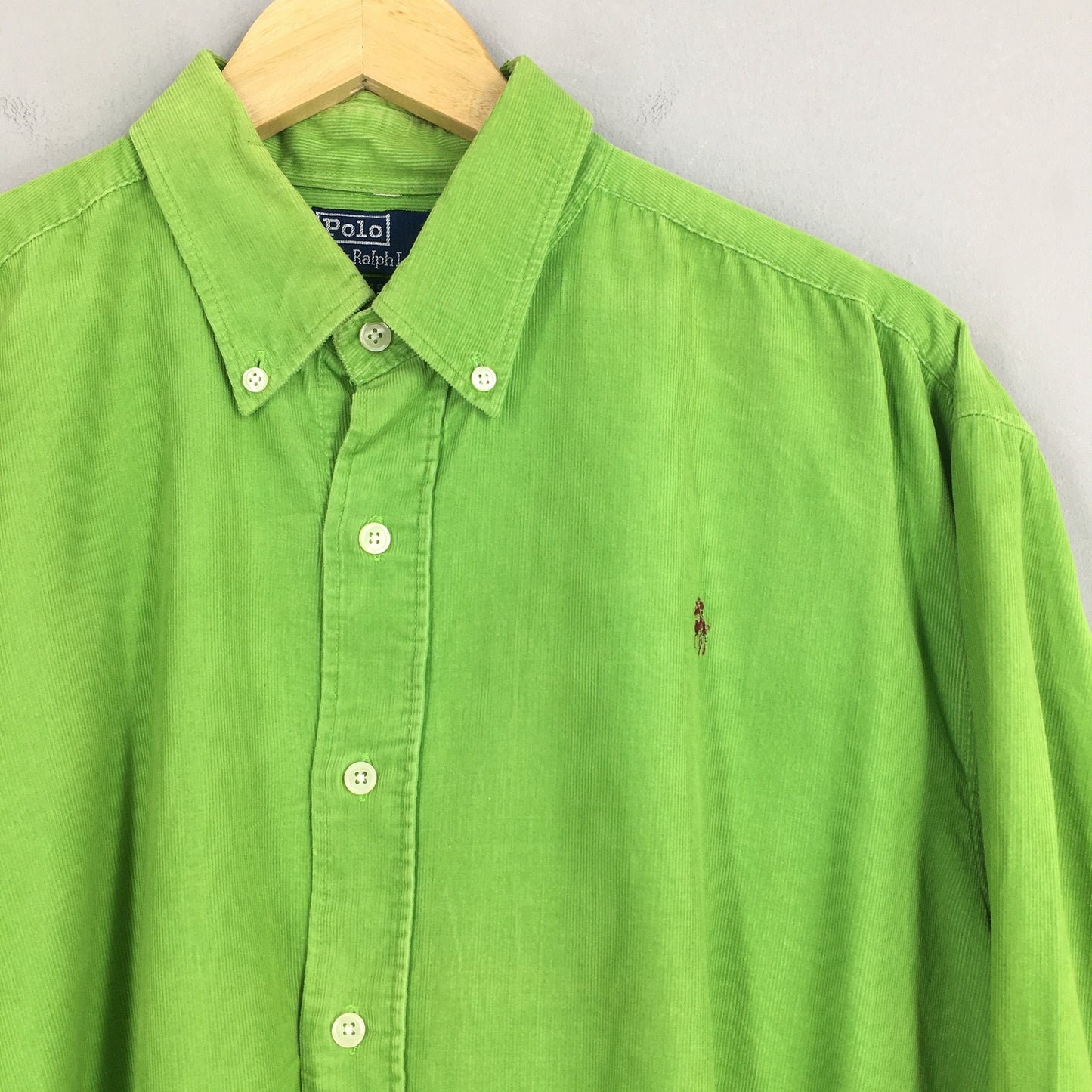 Polo Ralph Lauren Neon Green Corduroy Oxfords Large