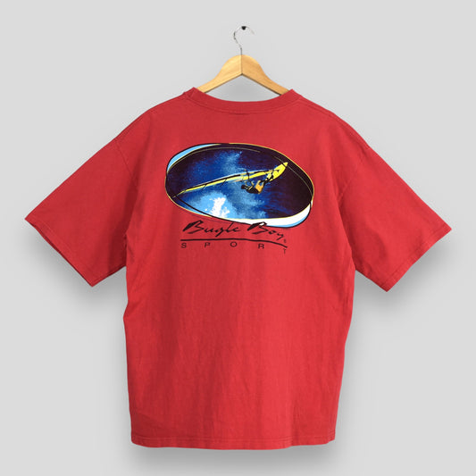 Bugle Boy Sailing Sport Usa Red T shirt Large