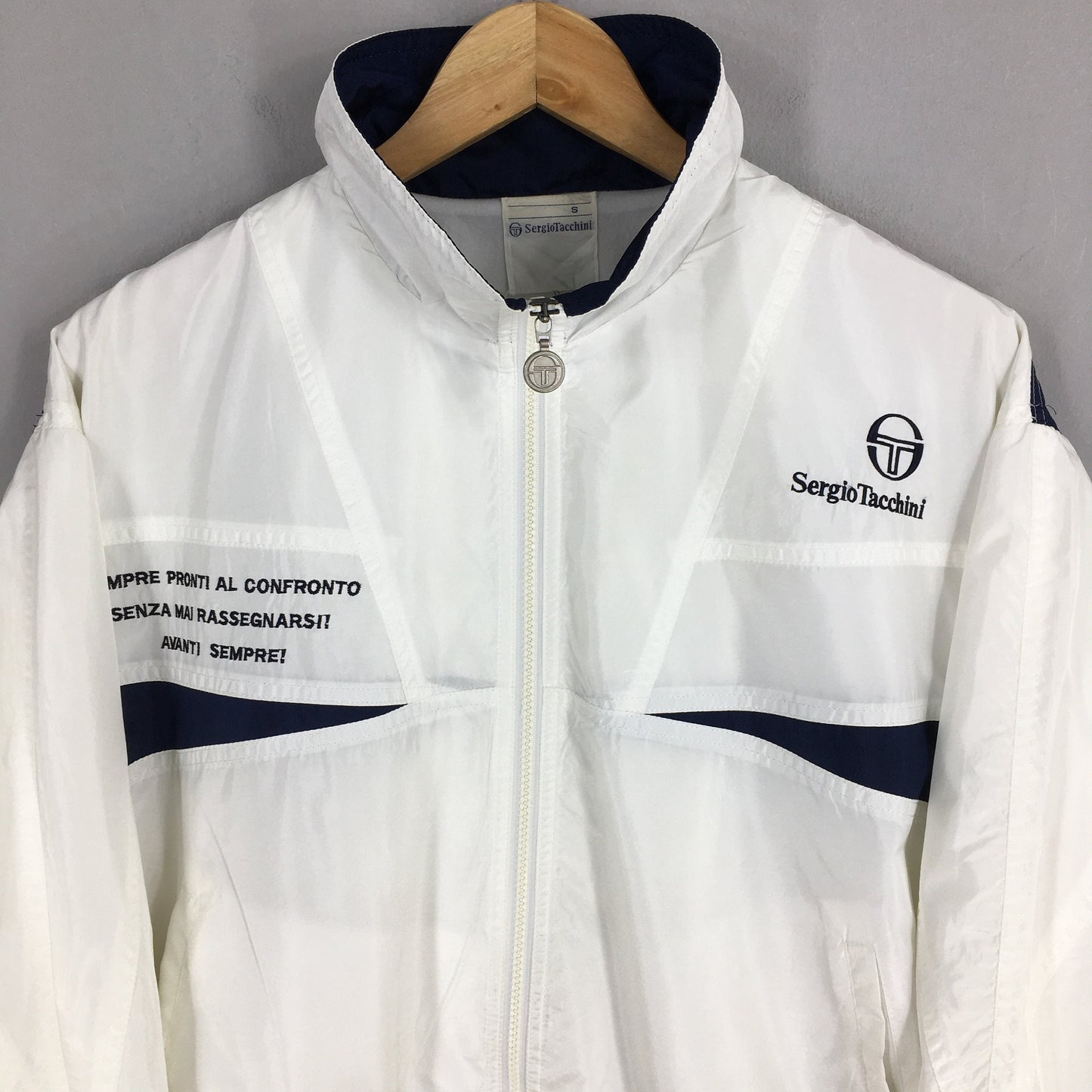 Sergio Tacchini Windbreaker White Jacket Small