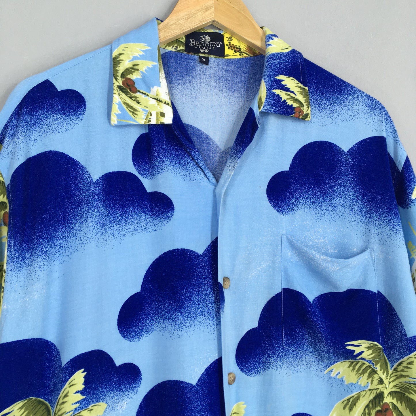 Hawaiian Aloha Tropical Blue Shirt XLarge