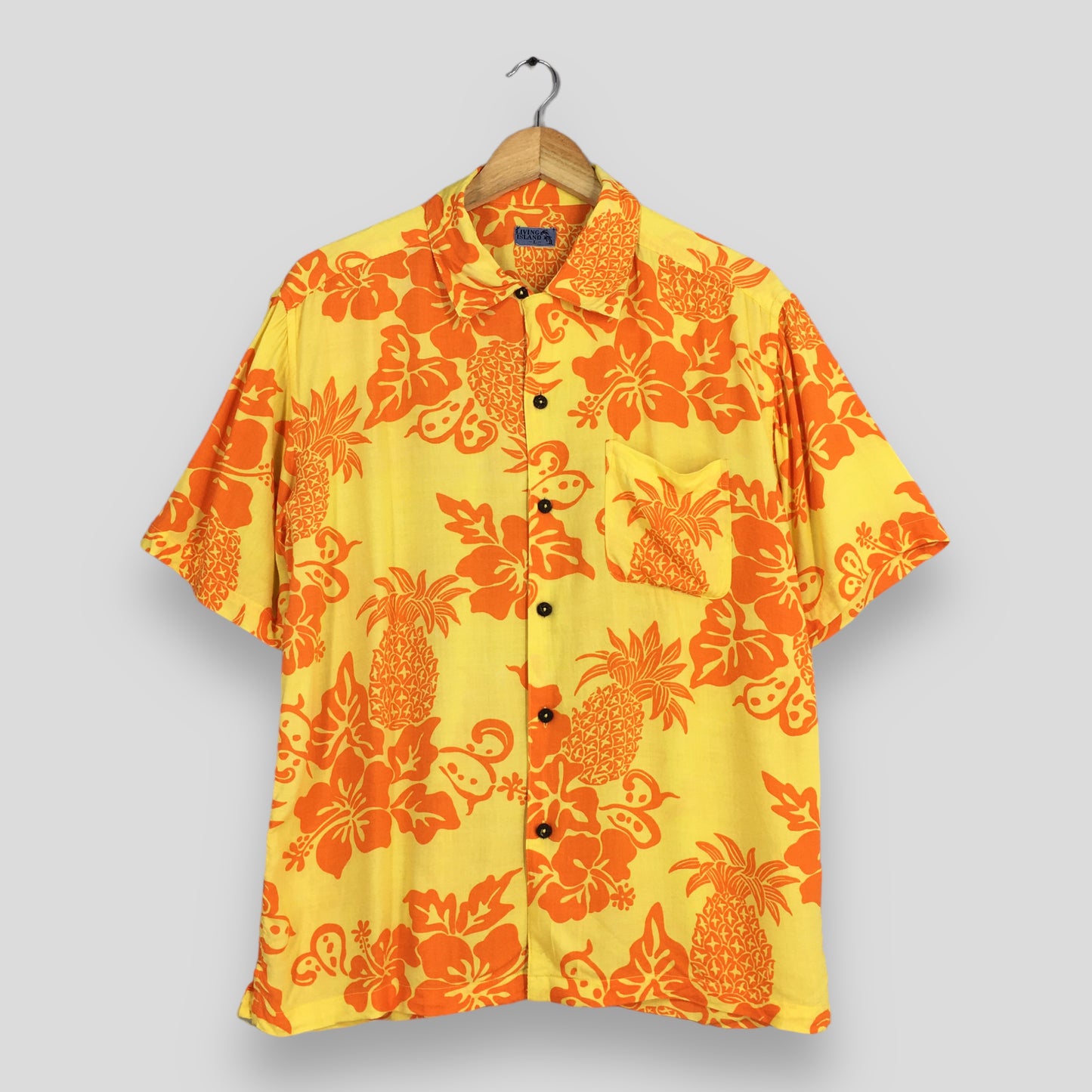 Aloha Surfing Hawaiian Hibiscus Flower Shirt Large