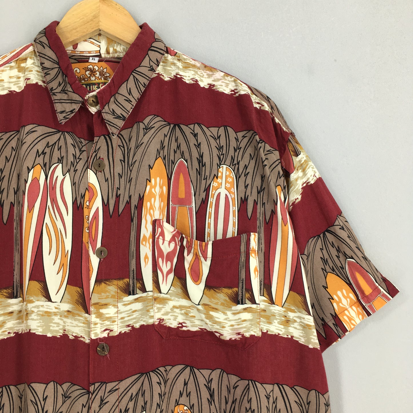 Vintage Hawaiian Aloha Surfboard Shirts XLarge