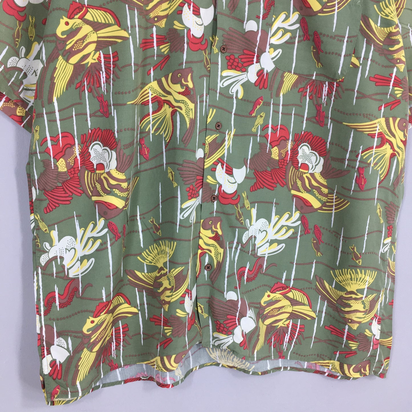 Wrangler Hawaiian Patina Nemo Fish Aloha Rayon Shirt Large