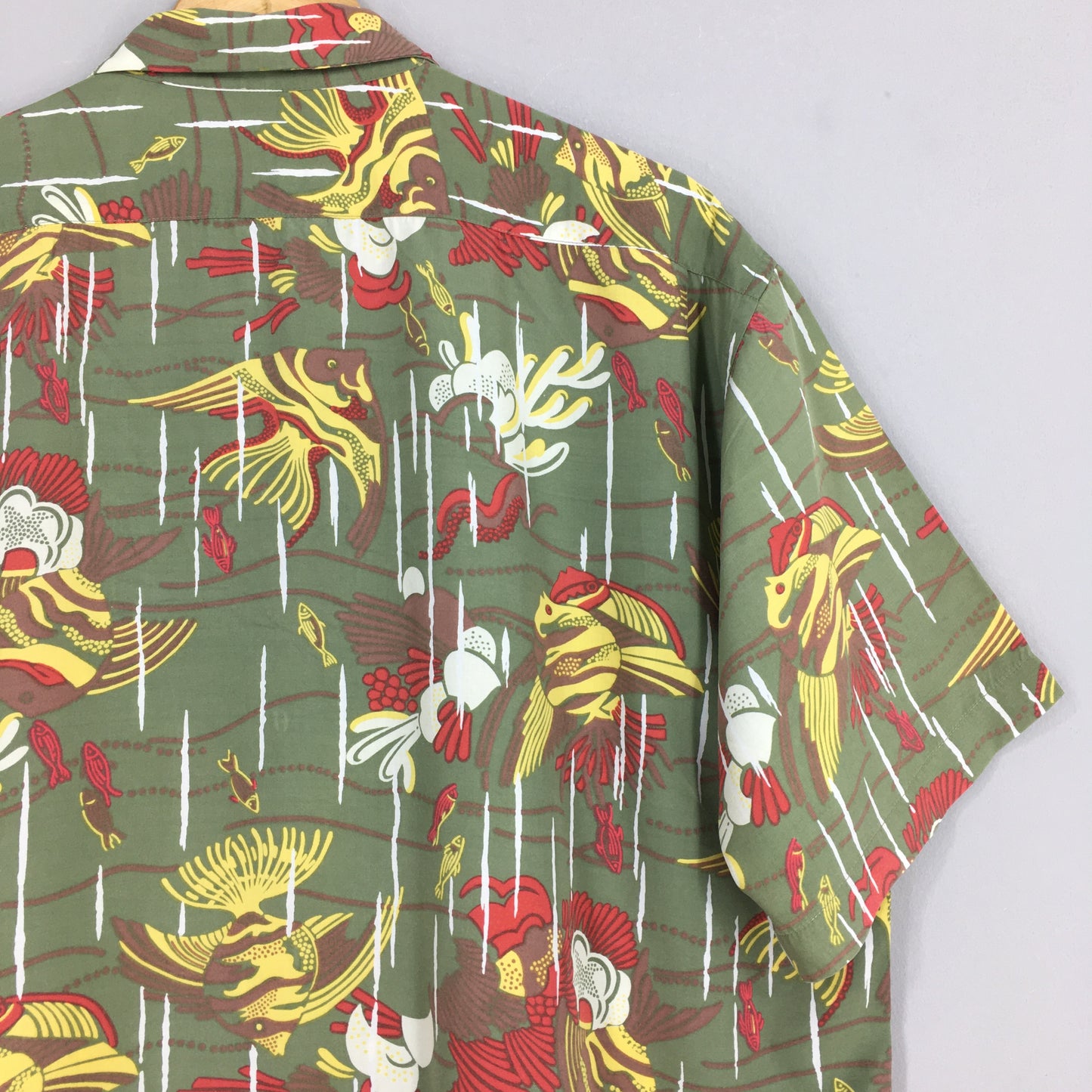 Wrangler Hawaiian Patina Nemo Fish Aloha Rayon Shirt Large