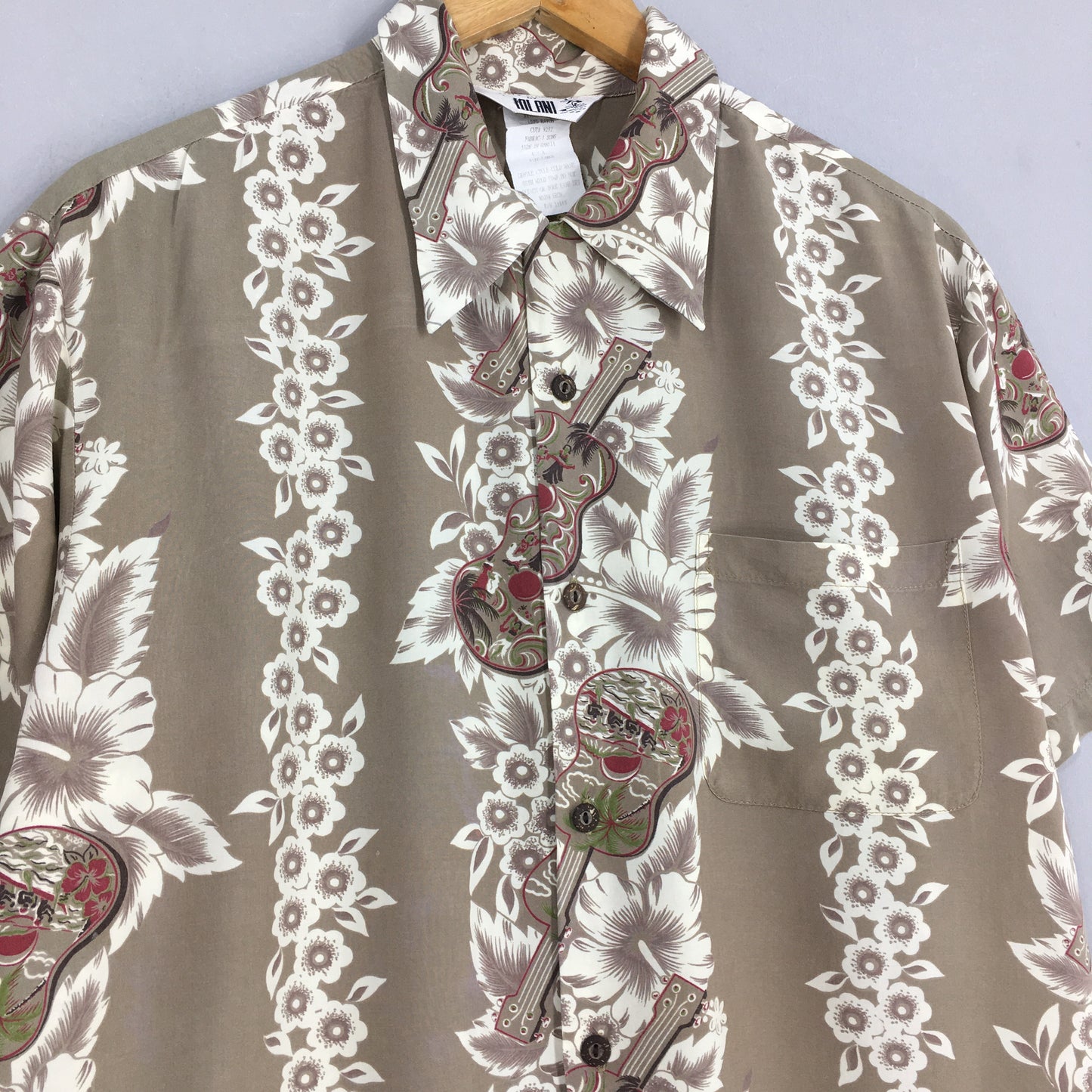 Iolani Made In Hawaii Beach View Aloha Rayon Shirt Large