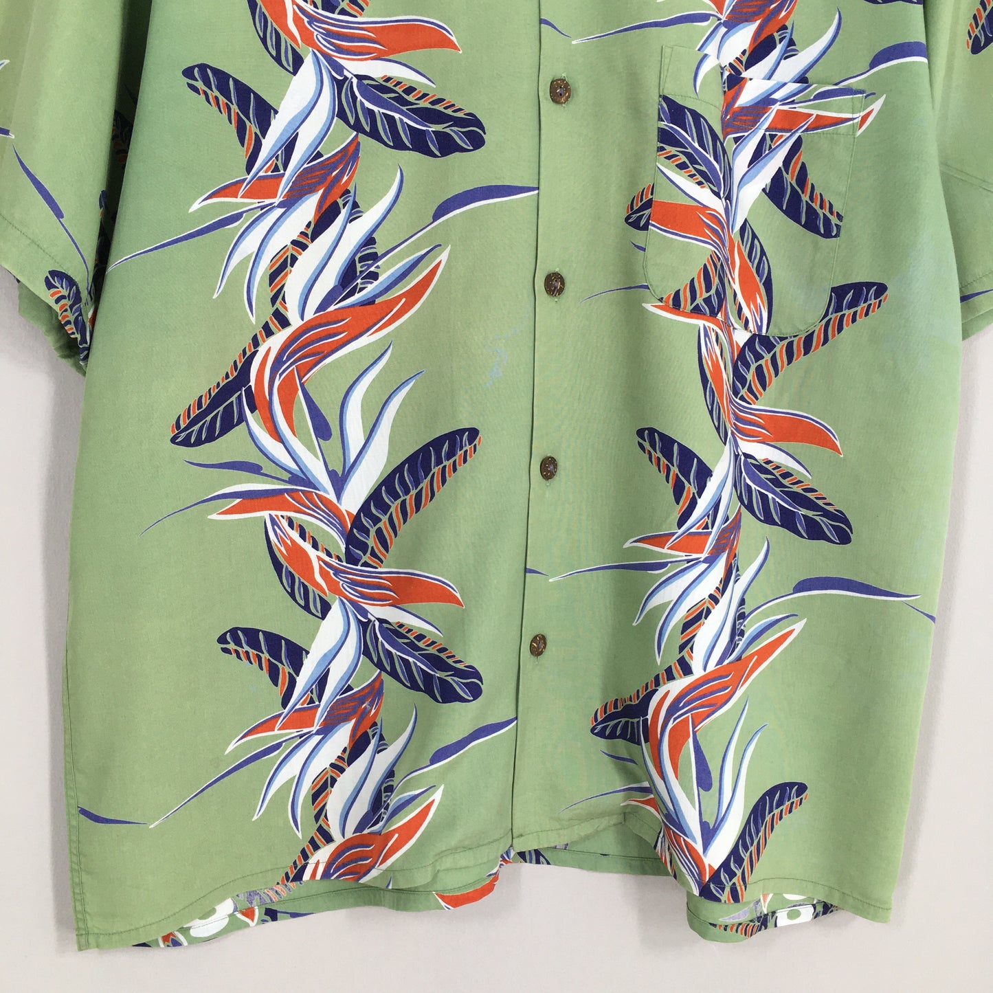 Hawaii Aloha Flower Rayon Shirt Large