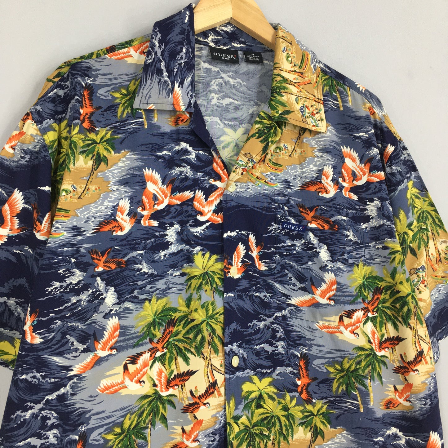 Vintage Guess Hawaiian Aloha Tropical Shirt Medium