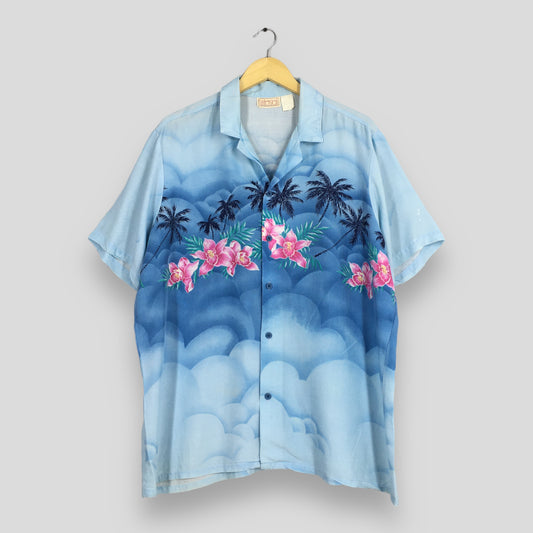 Hawaiian Aloha Coconut Tree Shirt Large