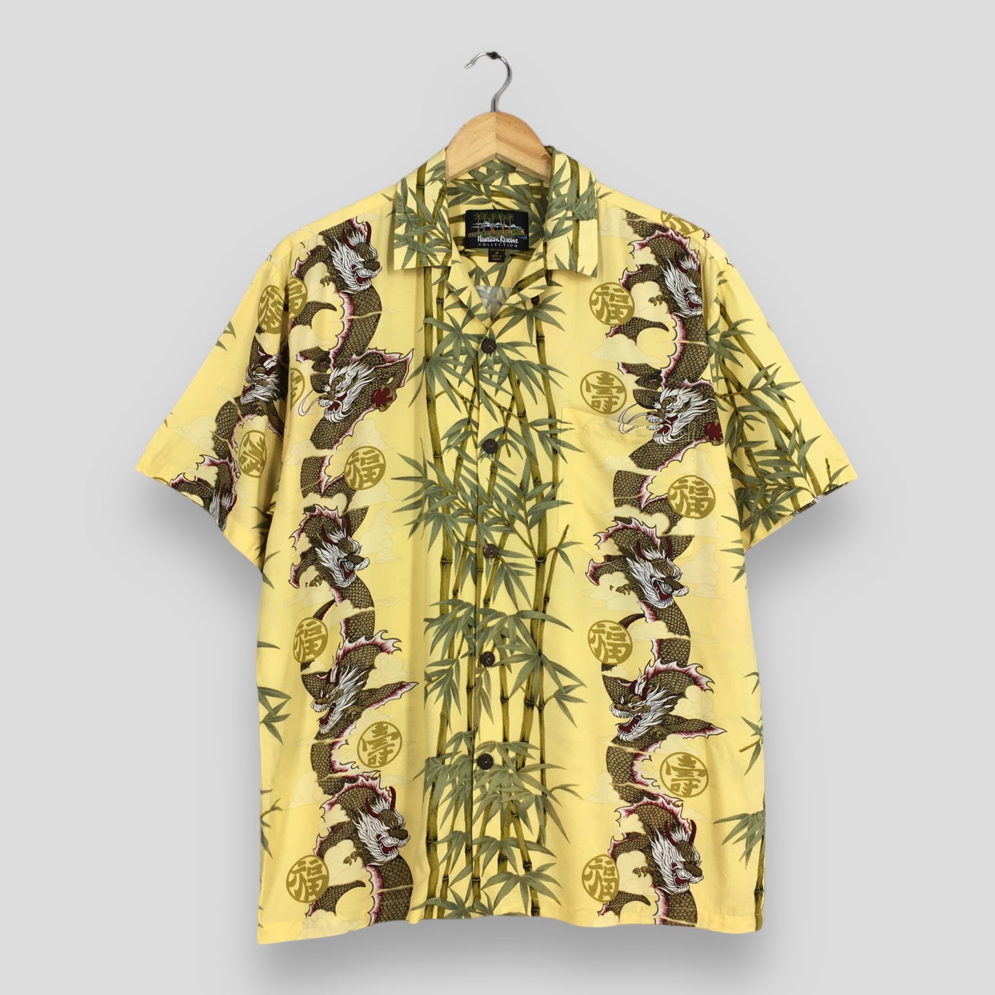 Dragon Bamboo Aloha Hawaii Rayon Shirt Medium