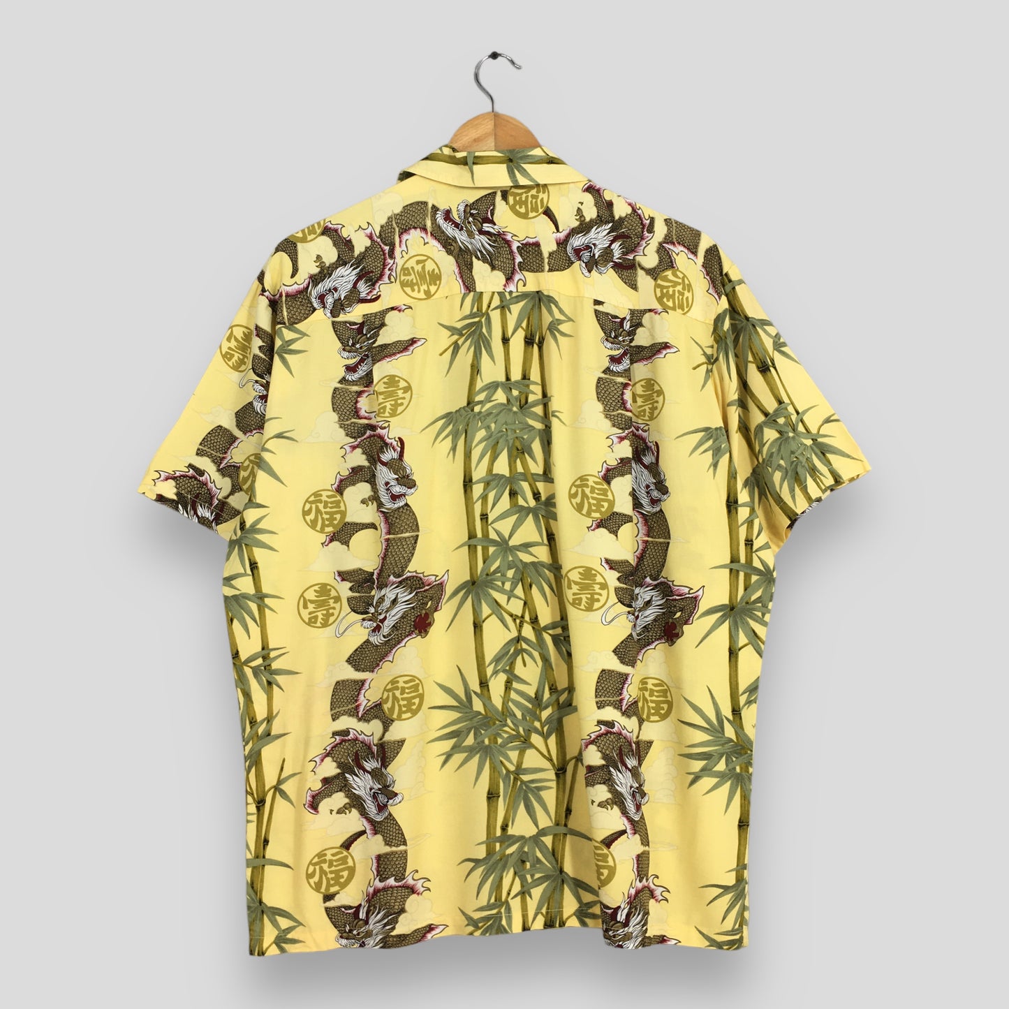 Dragon Bamboo Aloha Hawaii Rayon Shirt Medium