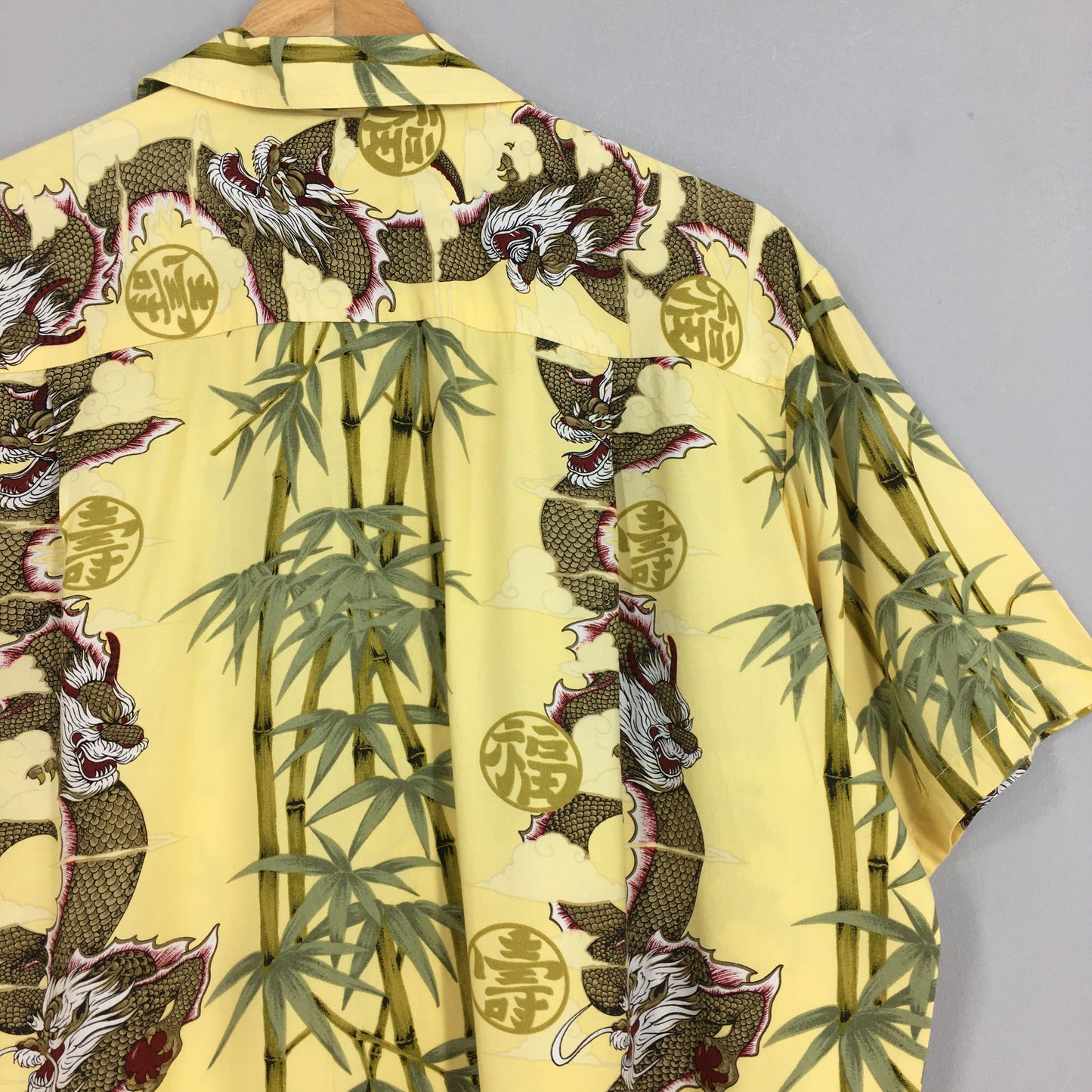 Dragon Bamboo Aloha Hawaii Rayon Shirt Medium