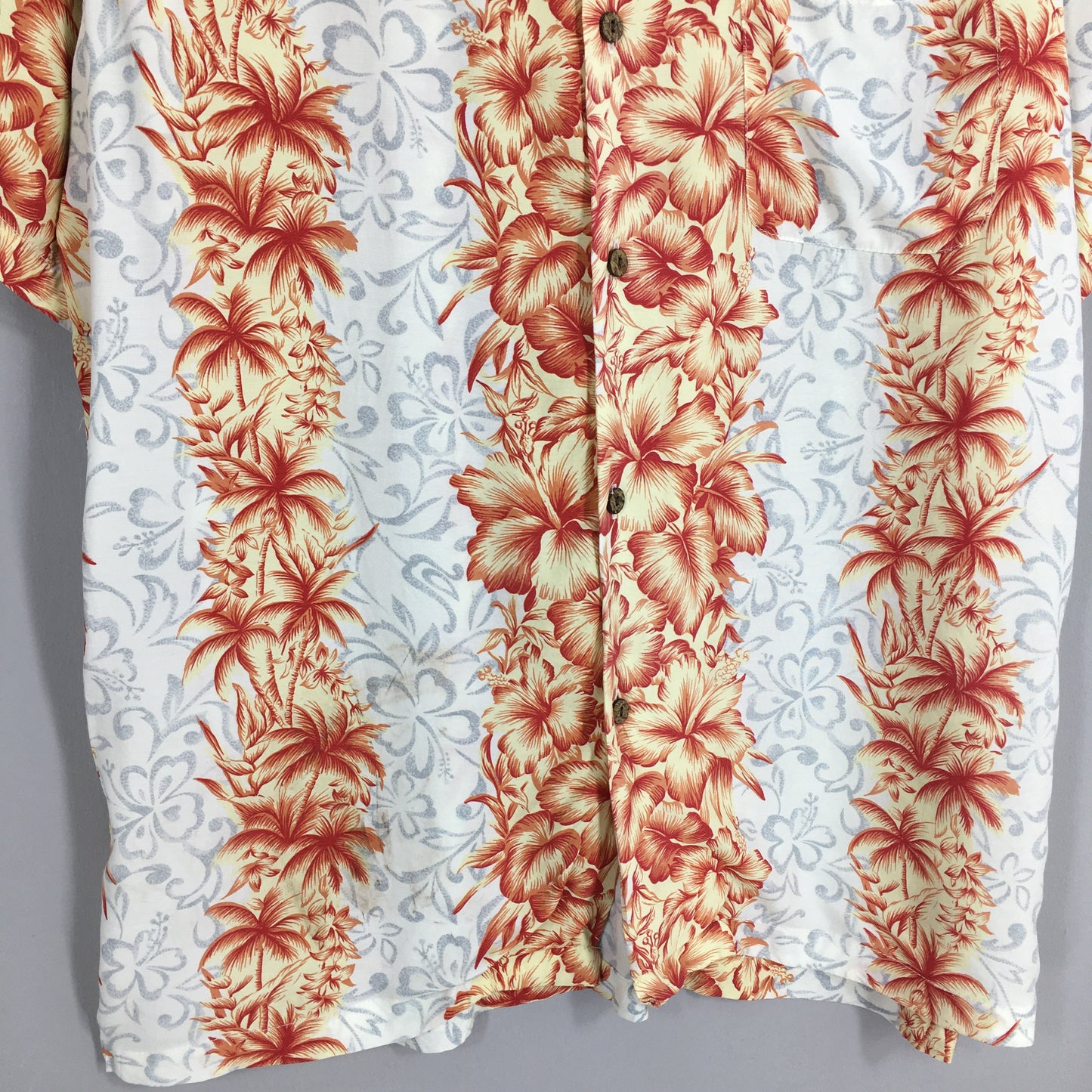 Vintage Hawaiian Hibiscus Flower Tropical Hawaii Shirt Large