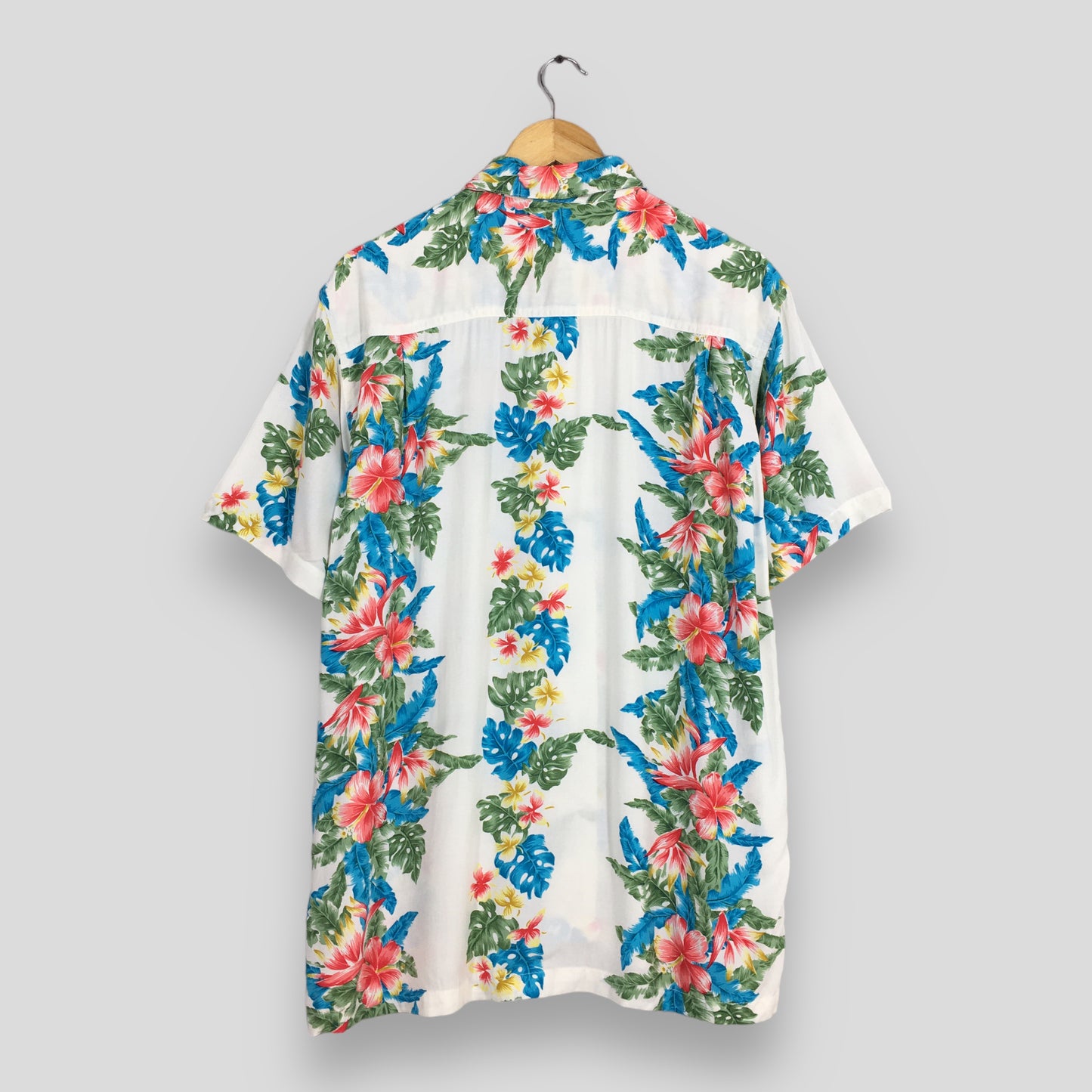 Vintage Hawaii Aloha Floral Hibiscus Shirt Large