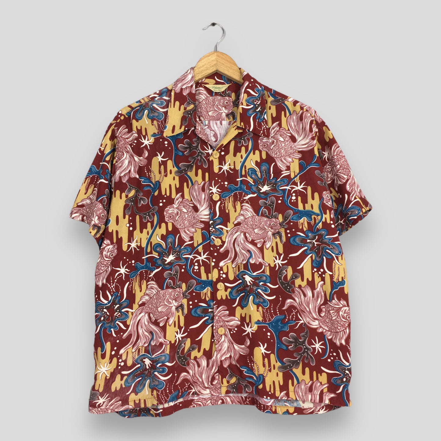 Edwin Hawaiian Gold Fish Japanese Rayon Shirt Large