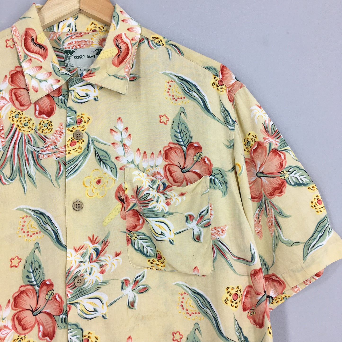 Vintage Hawaiian Hibiscus Flower Tropical Hawaii Shirt Medium