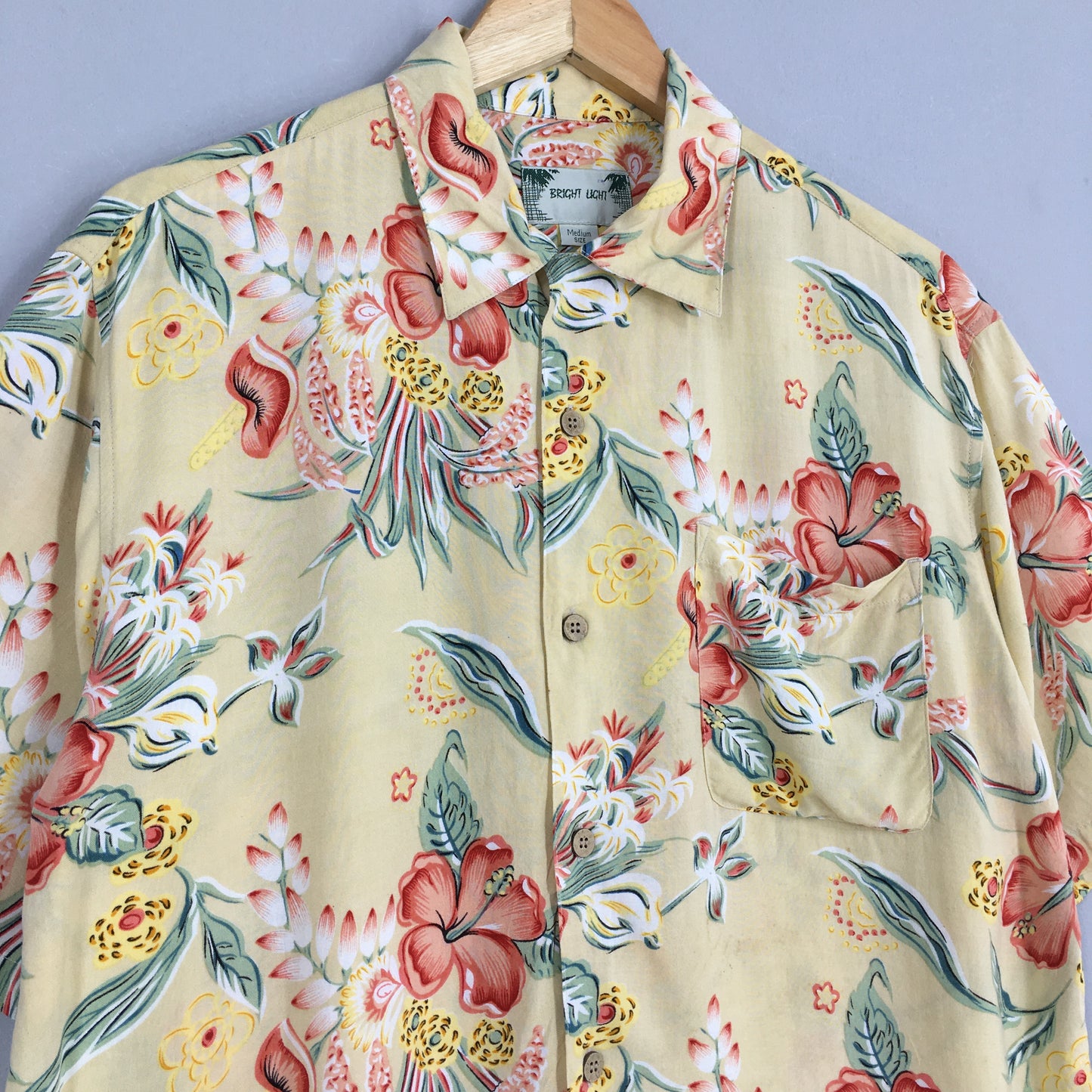 Vintage Hawaiian Hibiscus Flower Tropical Hawaii Shirt Medium