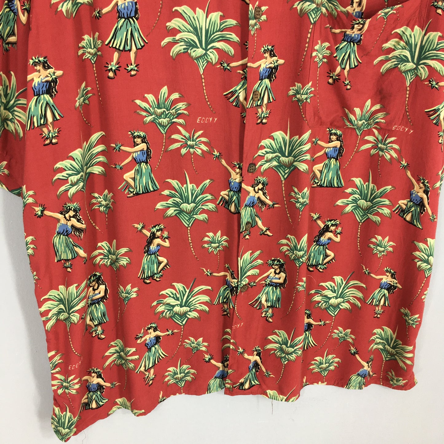 Hawaii Reyn Spooner Aloha Hula Girl Rayon Shirt Men XXLarge