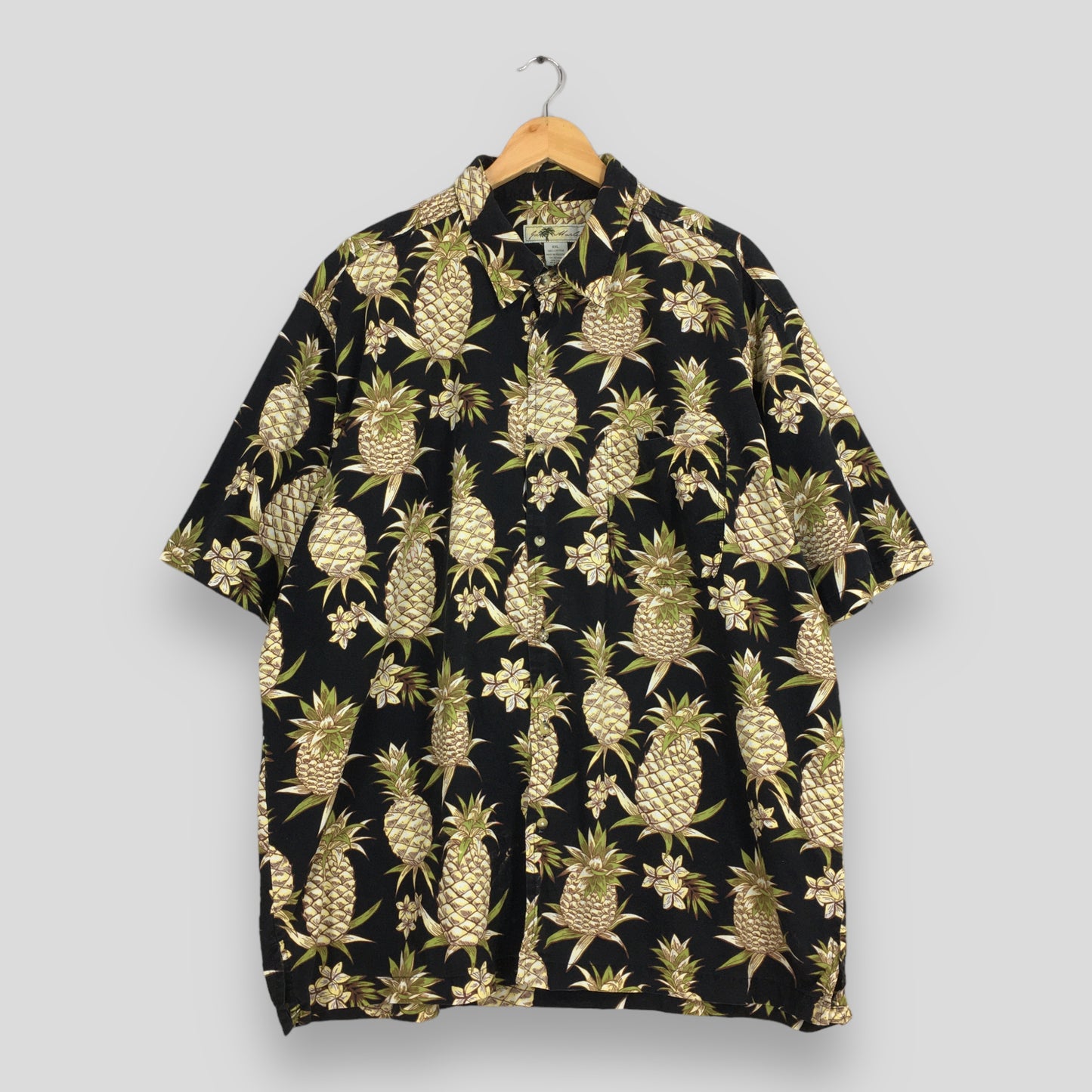 Hawaiian Pineapples Aloha Tropical Cotton Shirt XXLarge