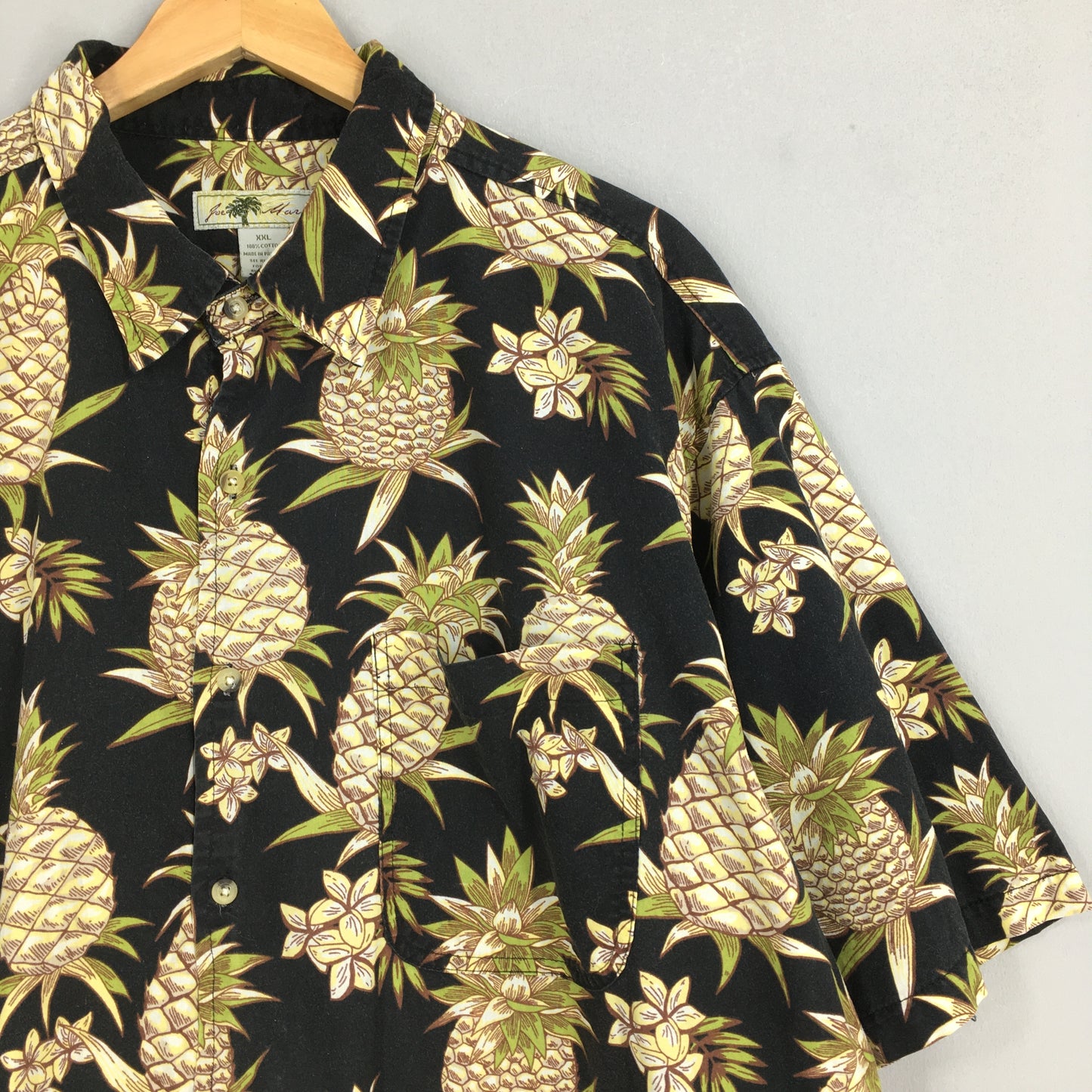 Hawaiian Pineapples Aloha Tropical Cotton Shirt XXLarge