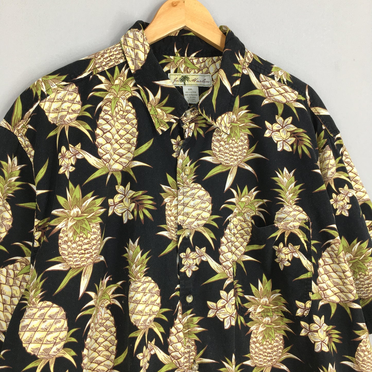 Hawaiian Pineapples Aloha Tropical Cotton Shirt XXLarge