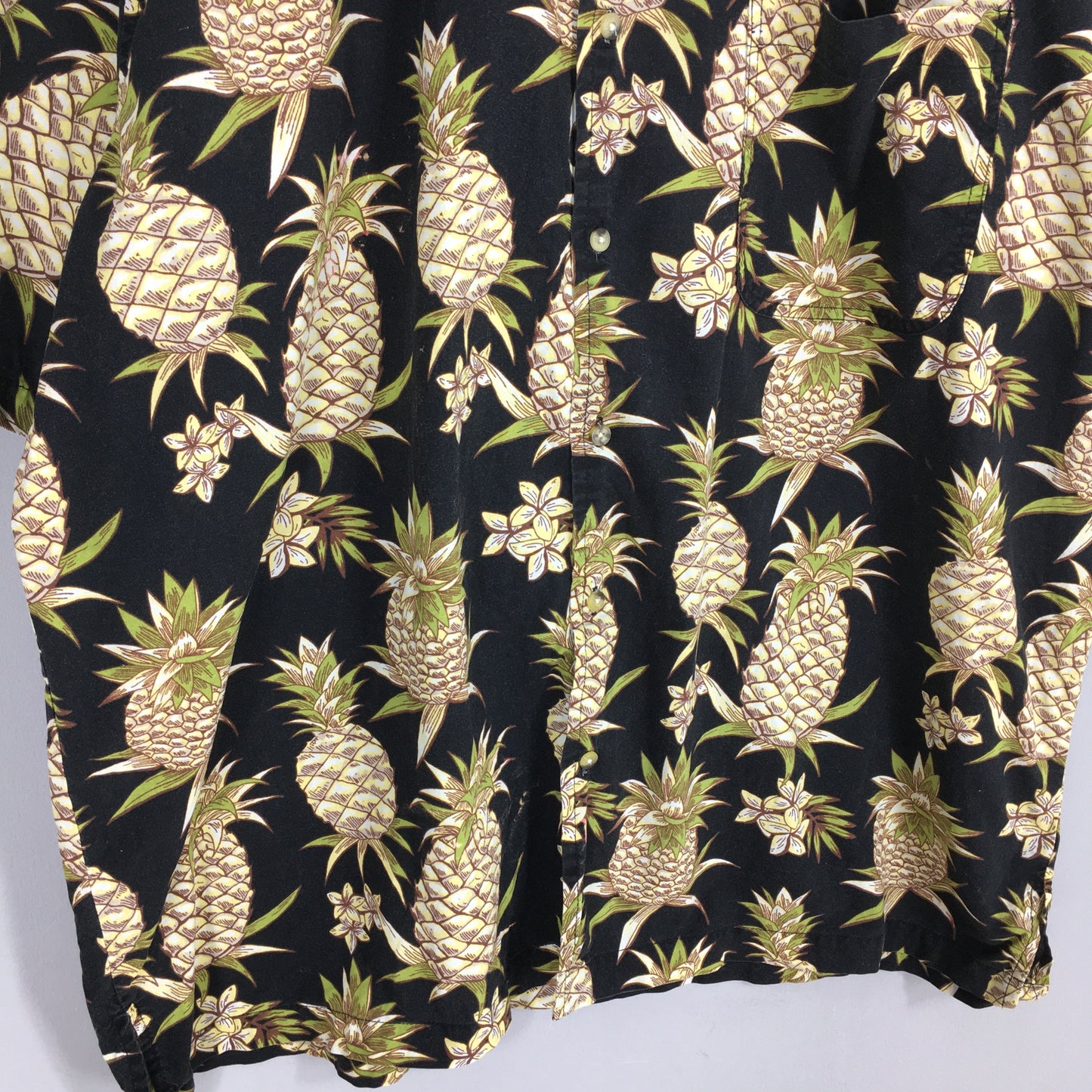 Hawaiian Pineapples Aloha Tropical Cotton Shirt XXLarge