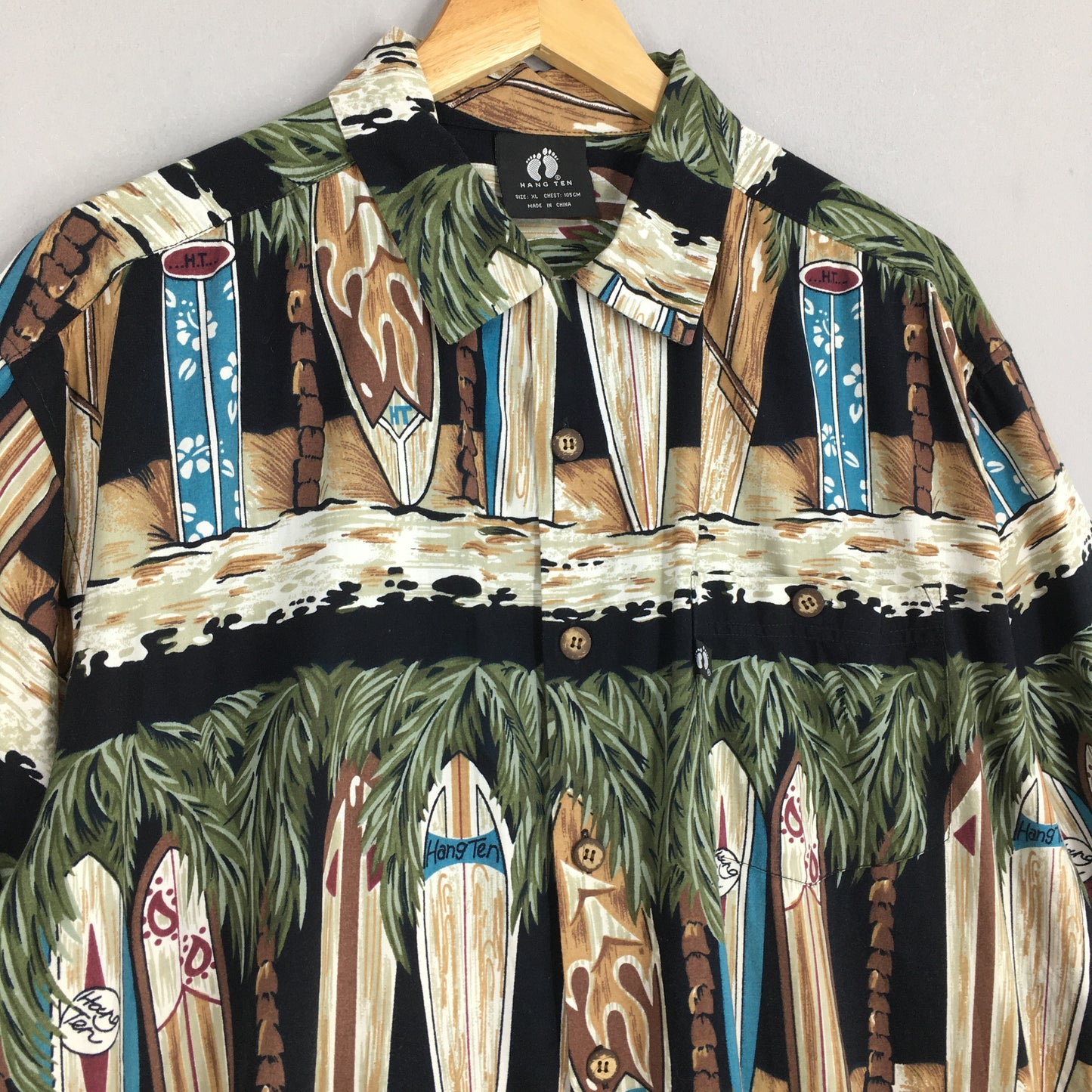 Vintage 90s Hang Ten Surfboards Shirt XLarge