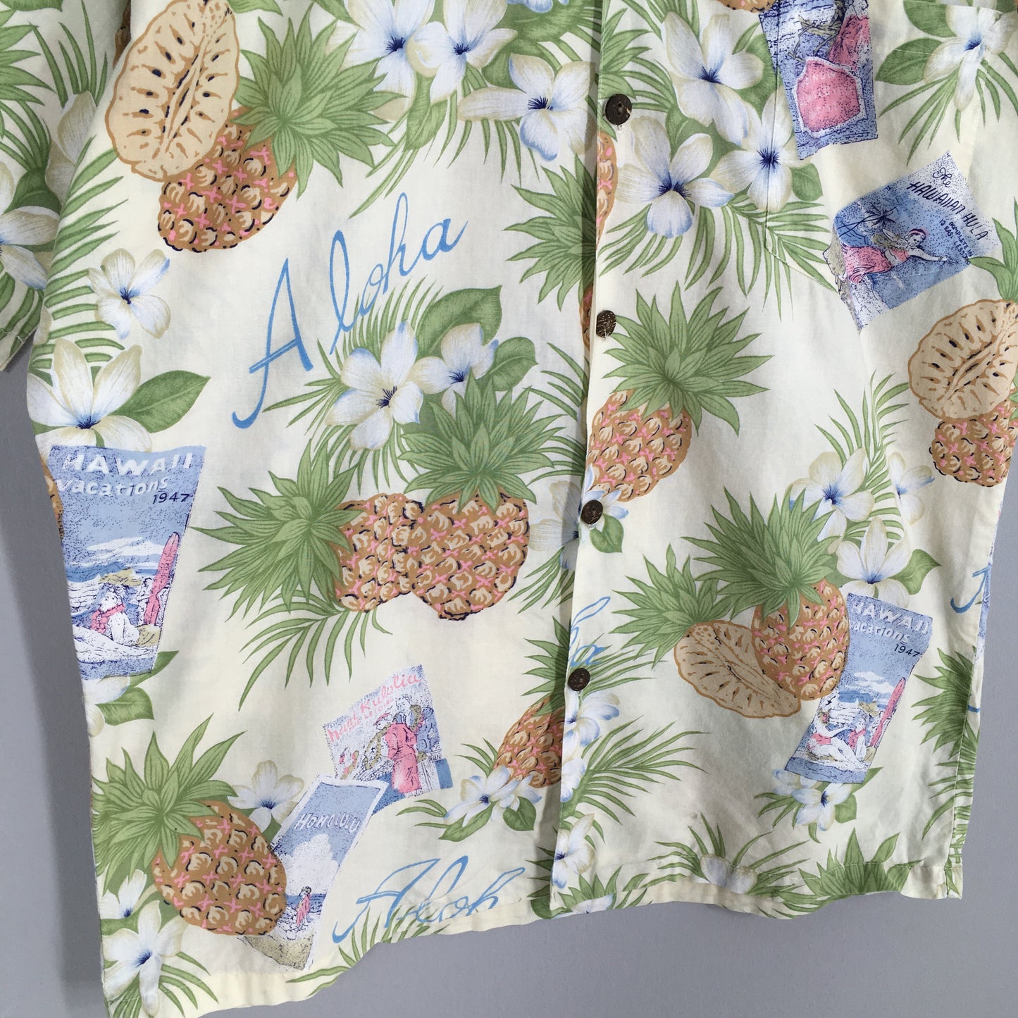 Hawaiian Pineapples Aloha Tropical Shirt Medium