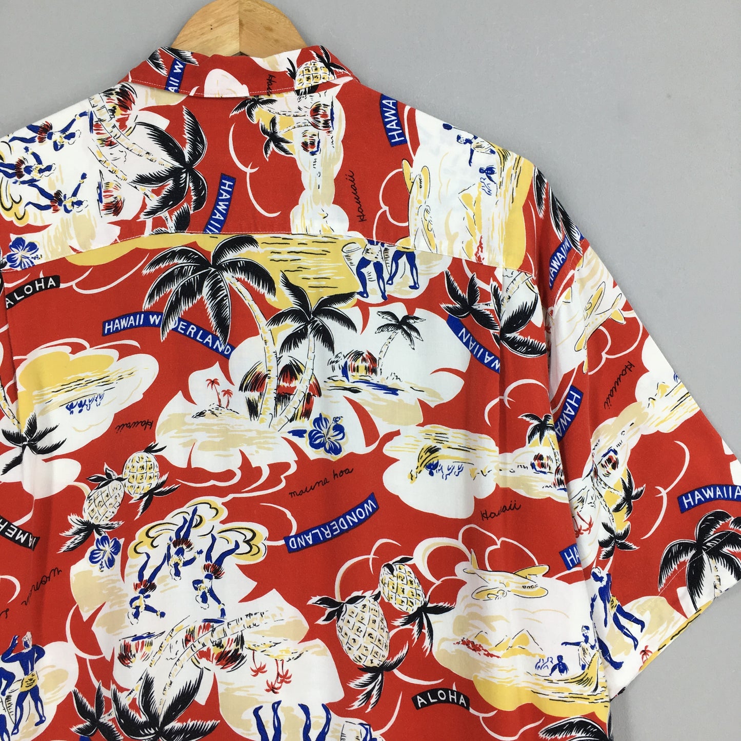 Kearney House Hawaiian Hula Girl Aloha Tropical Rayon Shirt Medium