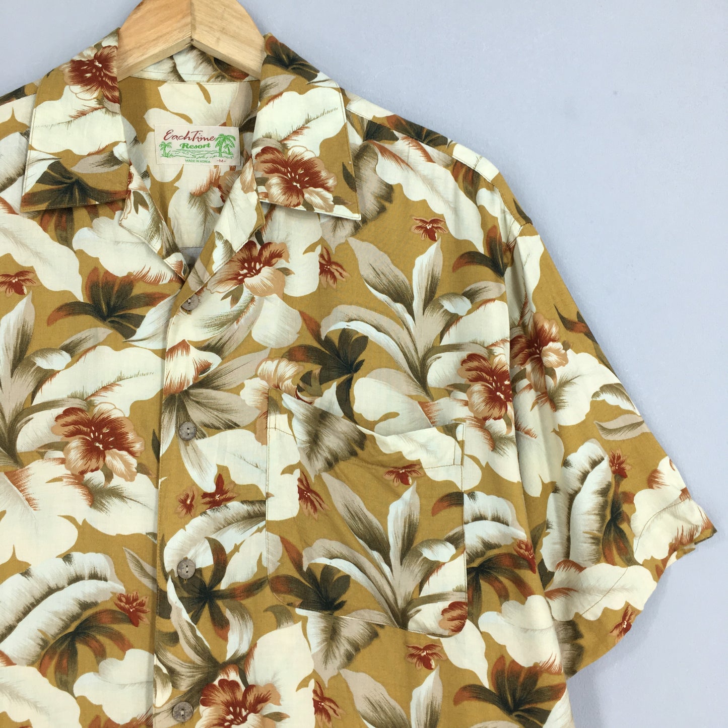 Vintage Hawaiian Hibiscus Flower Tropical Hawaii Shirt Medium