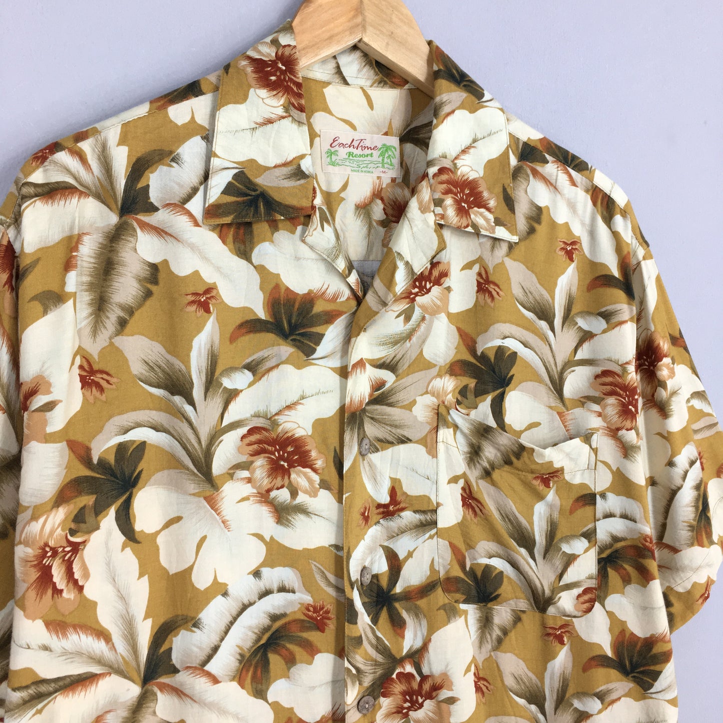 Vintage Hawaiian Hibiscus Flower Tropical Hawaii Shirt Medium