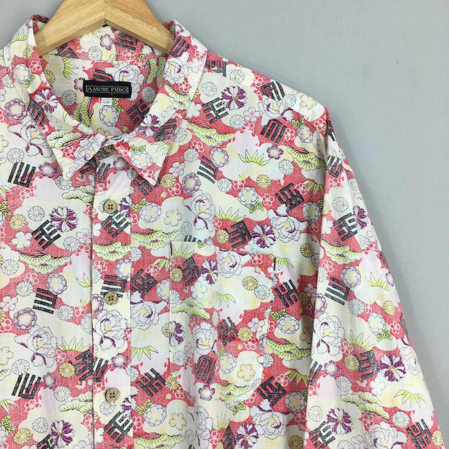 Hawaiian Floral Art Cotton Shirt XLarge Floral Hawaii