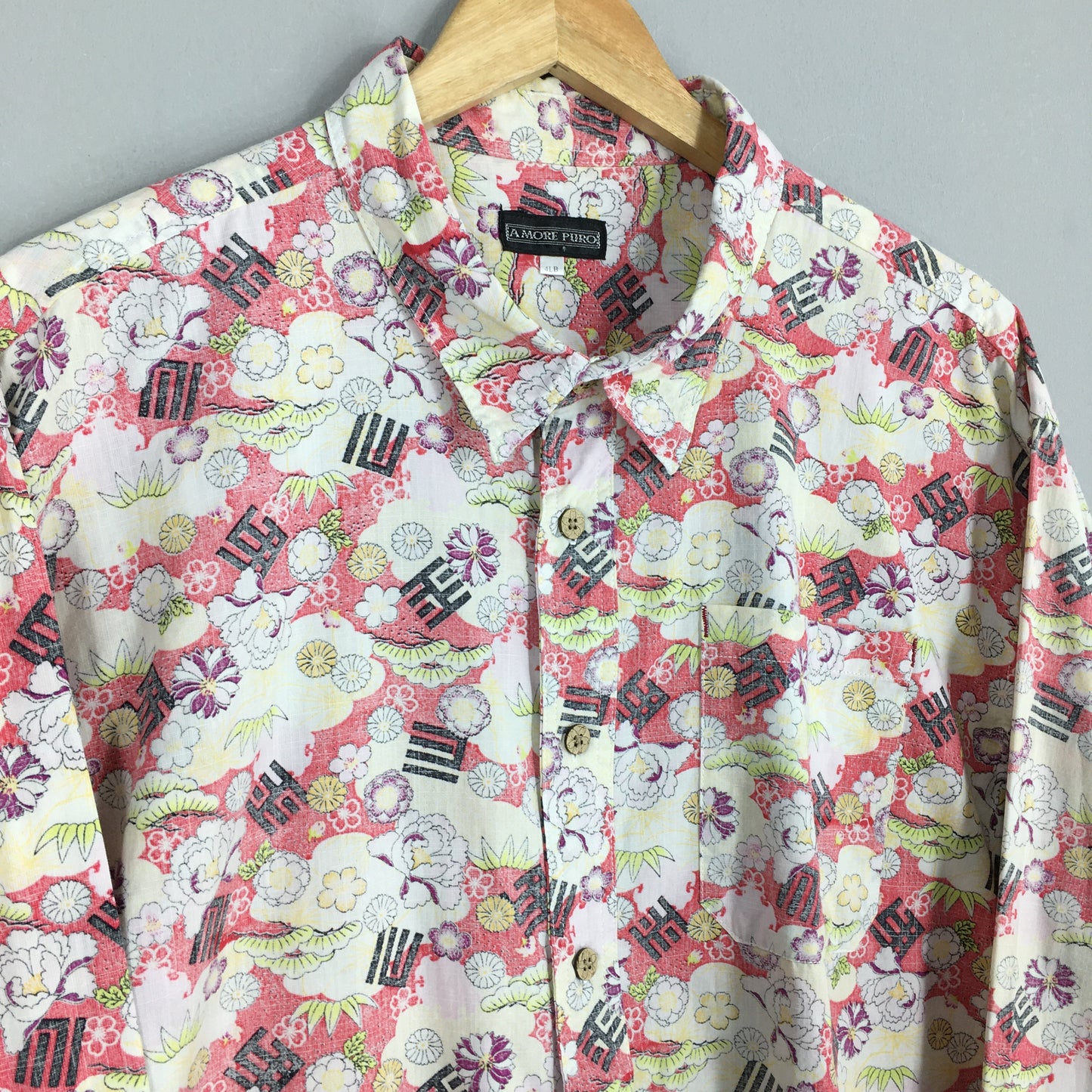 Hawaiian Floral Art Cotton Shirt XLarge Floral Hawaii