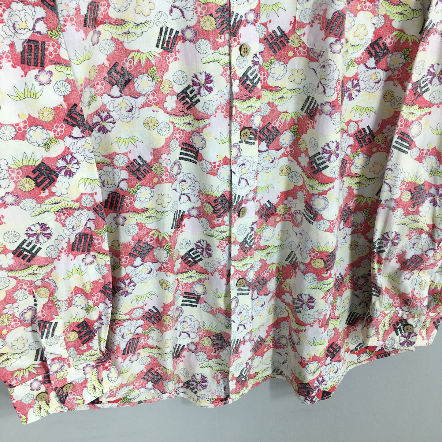 Hawaiian Floral Art Cotton Shirt XLarge Floral Hawaii