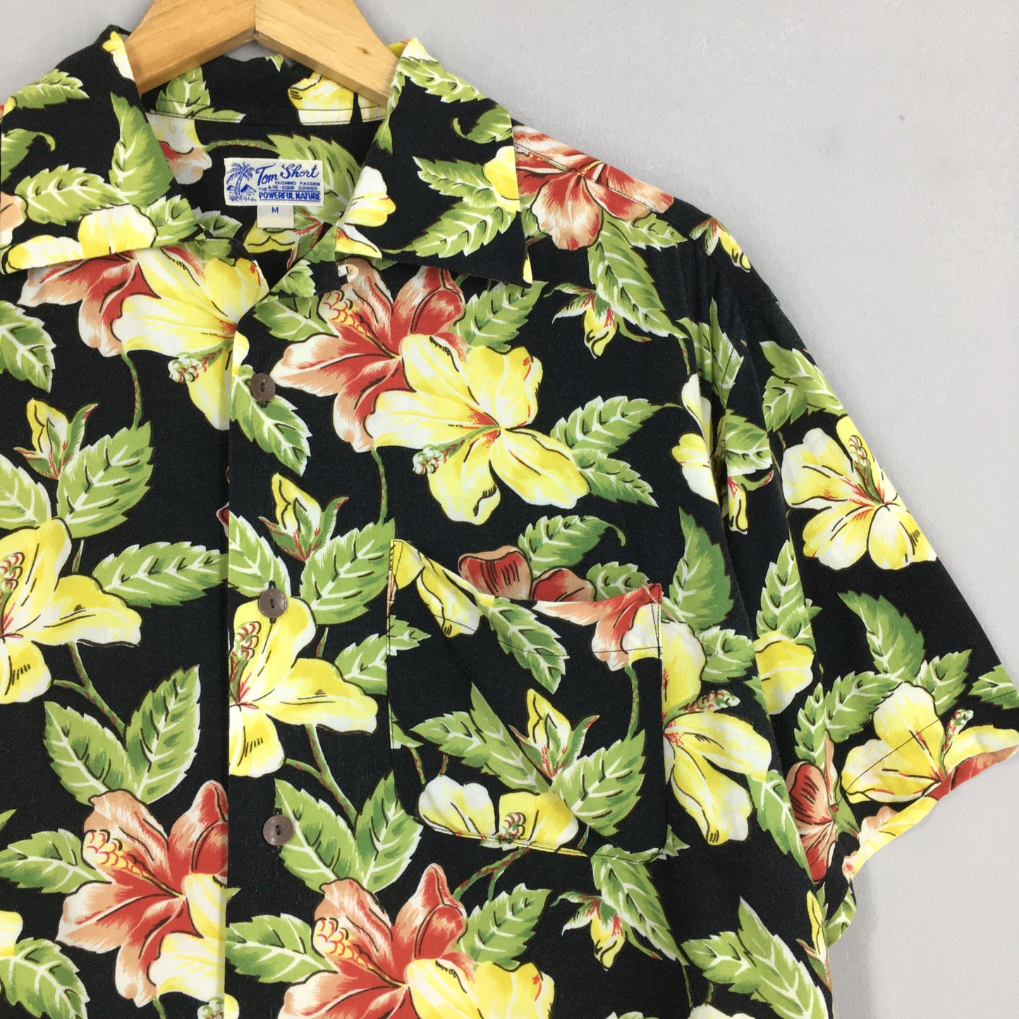 Tom Short Hawaiian Hibiscus Flower Tropical Hawaii Shirt