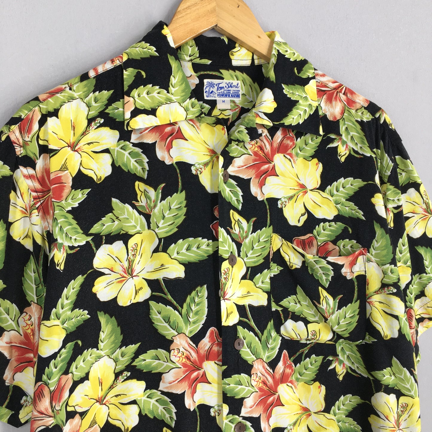 Tom Short Hawaiian Hibiscus Flower Tropical Hawaii Shirt