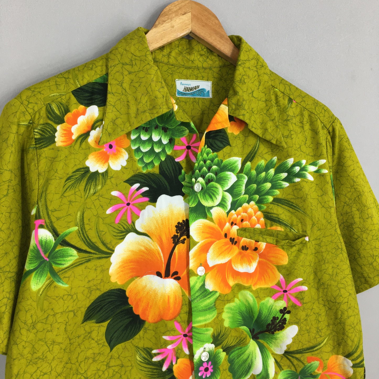 Penneys Hawaii Hibiscus Flower Tropical Shirt Medium